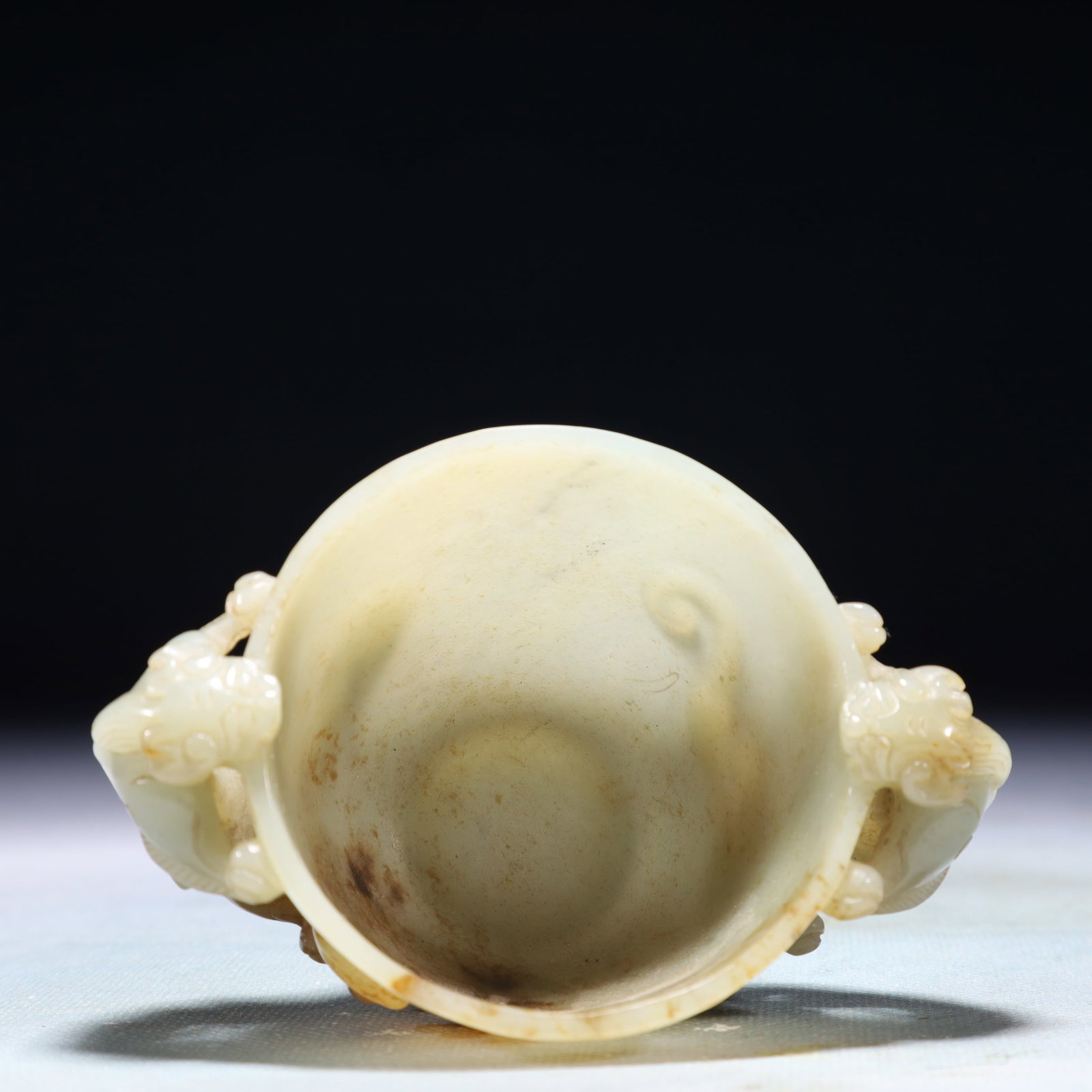 An Exquisite White Jade Chi-Dragon Pattern Cup - 8