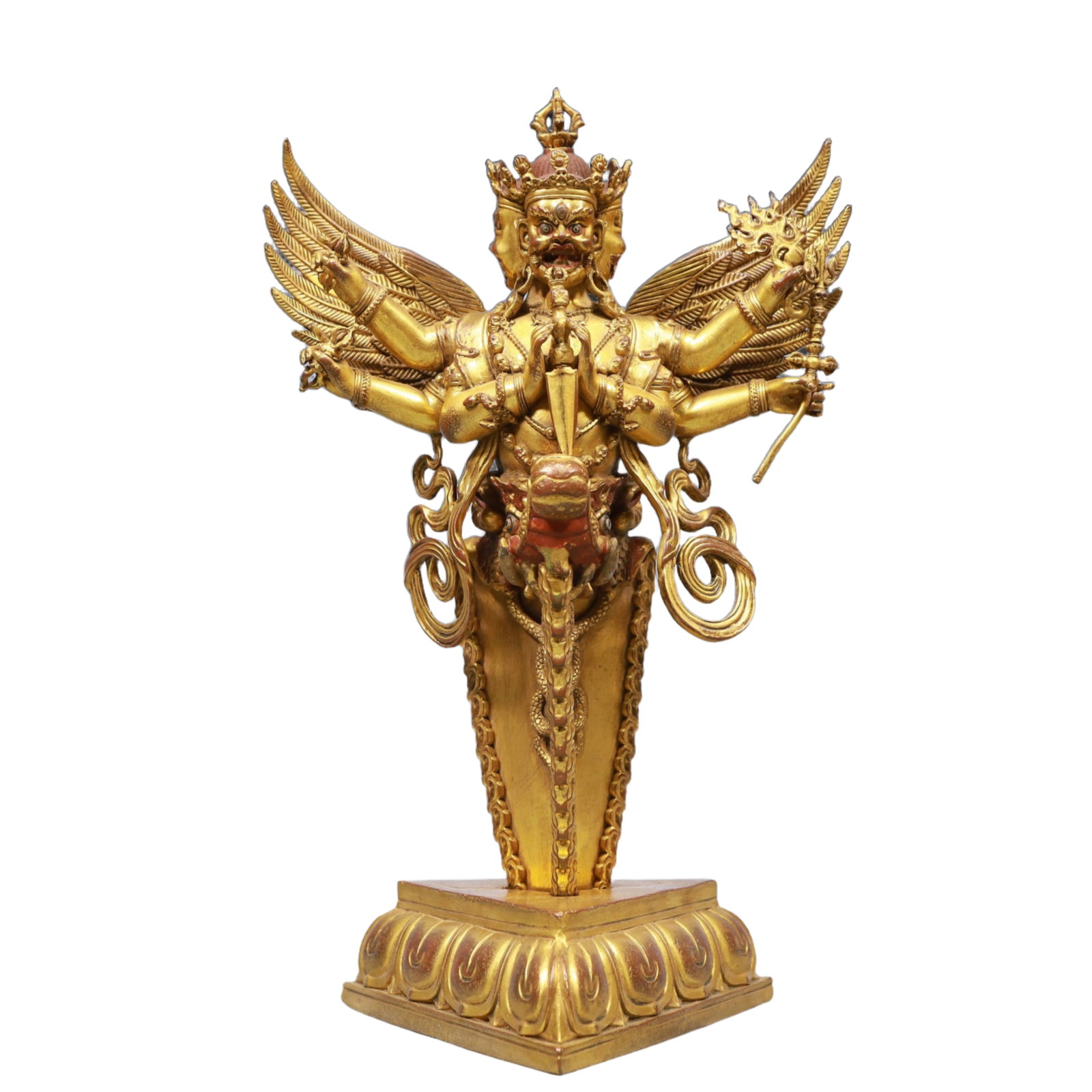 A Solemn Gilt Bronze Statue of Yamantaka