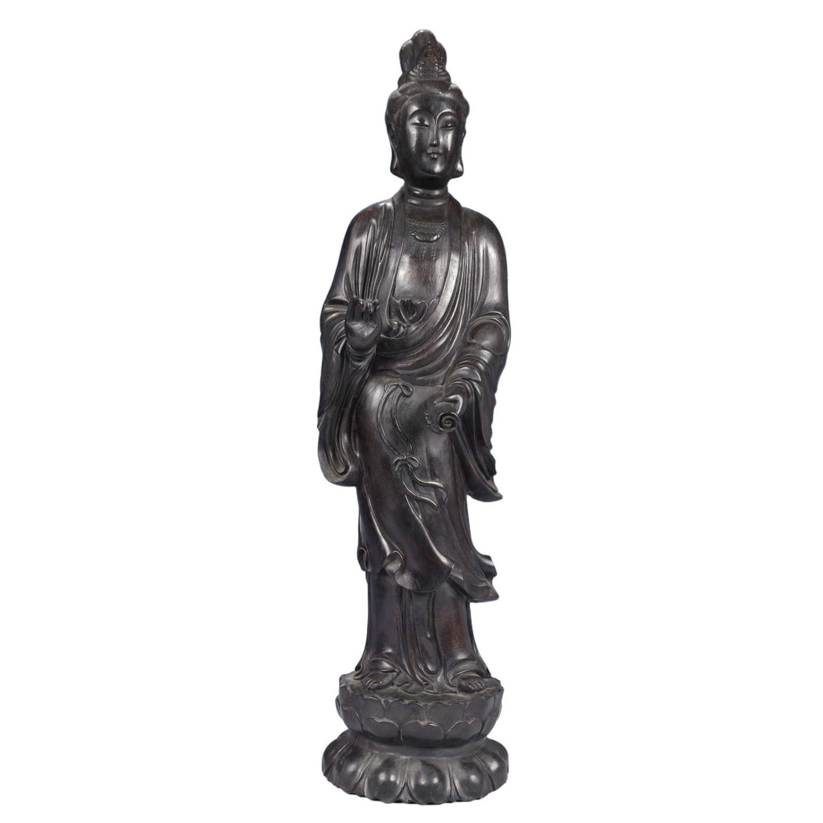 An Exquisite Zitanwood Statue of Avalokitesvara