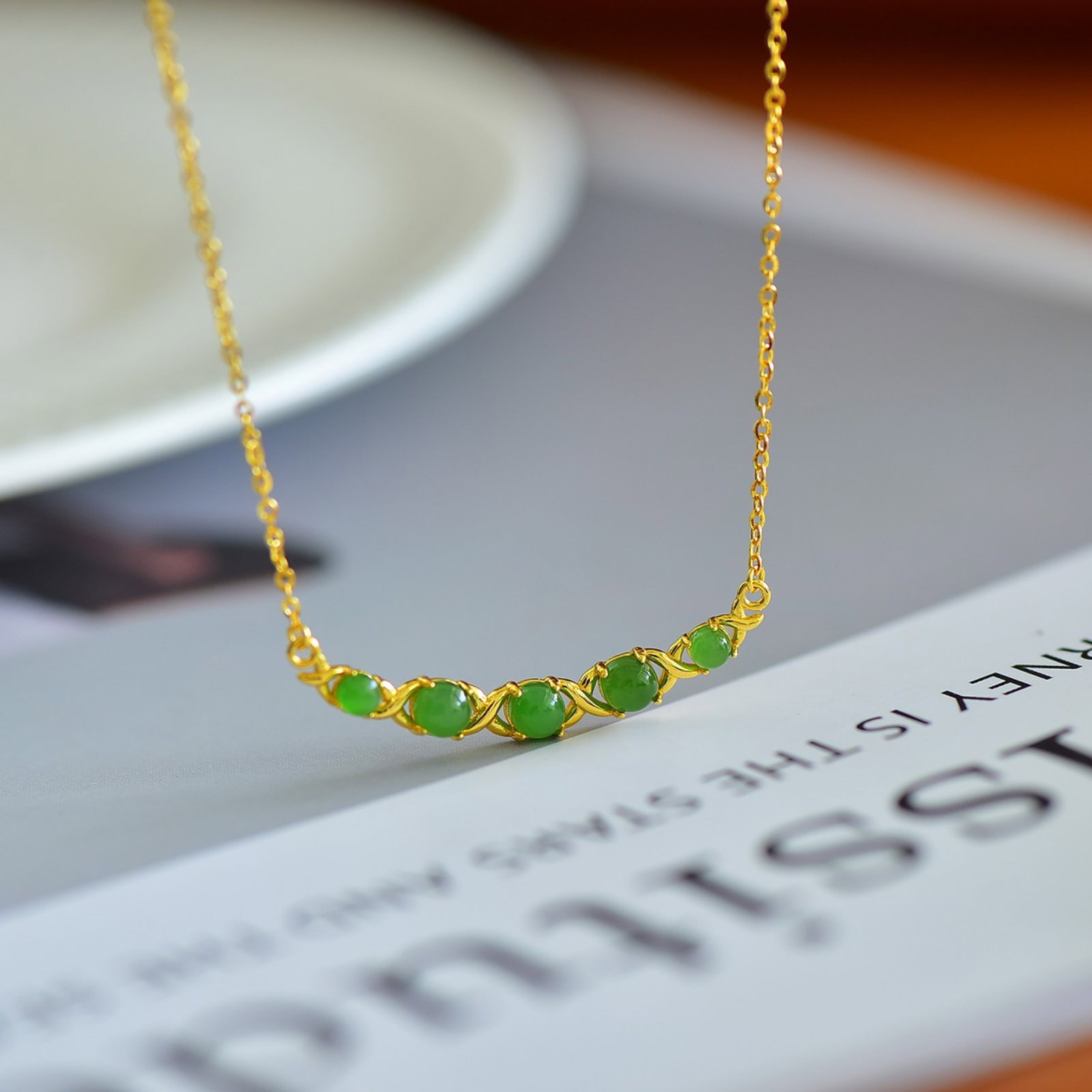 An Exquisite Sterling Silver-Gold Plated Inlaid Jasper Pendant