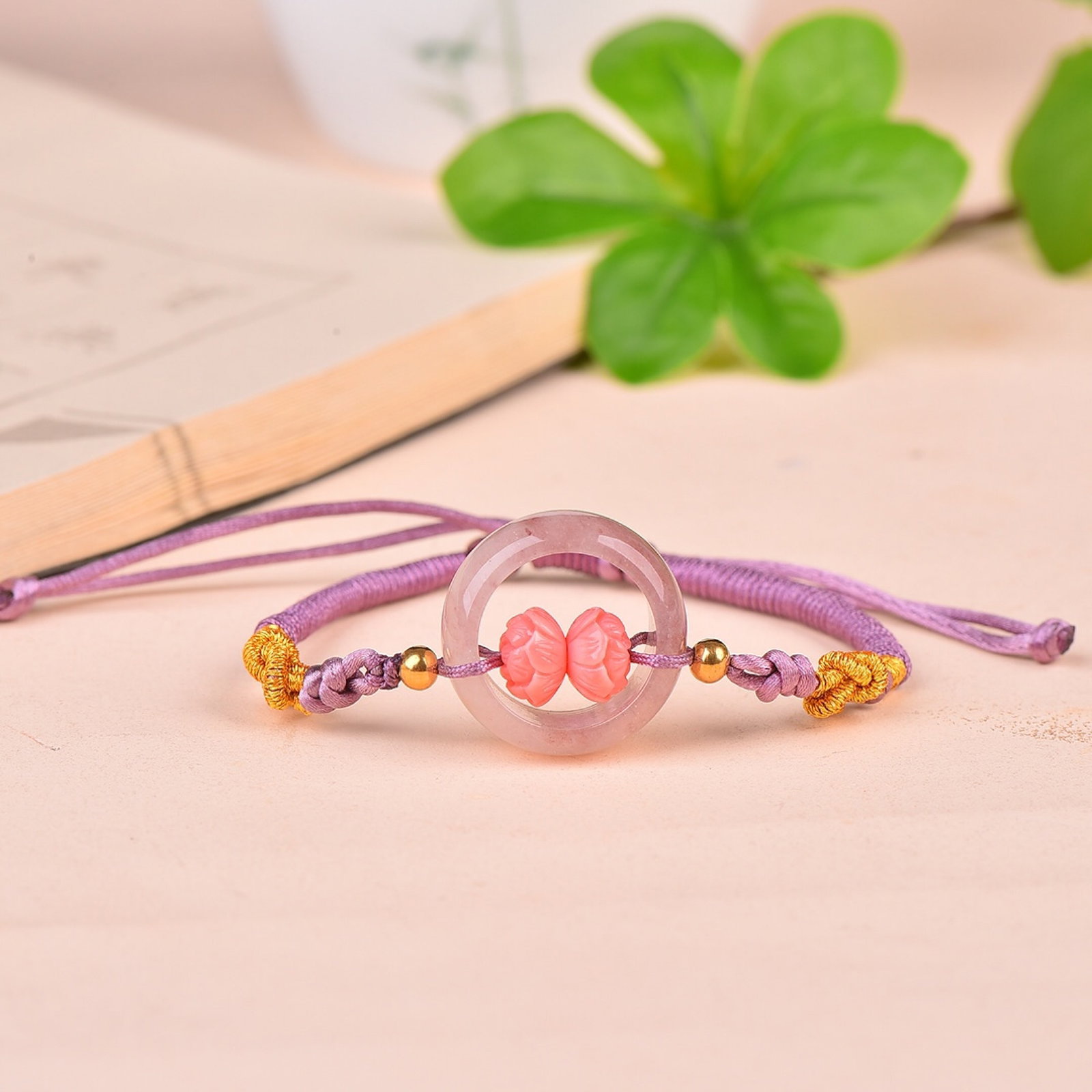An Exquisite White Jade Lotus Pattern Bracelets - 2