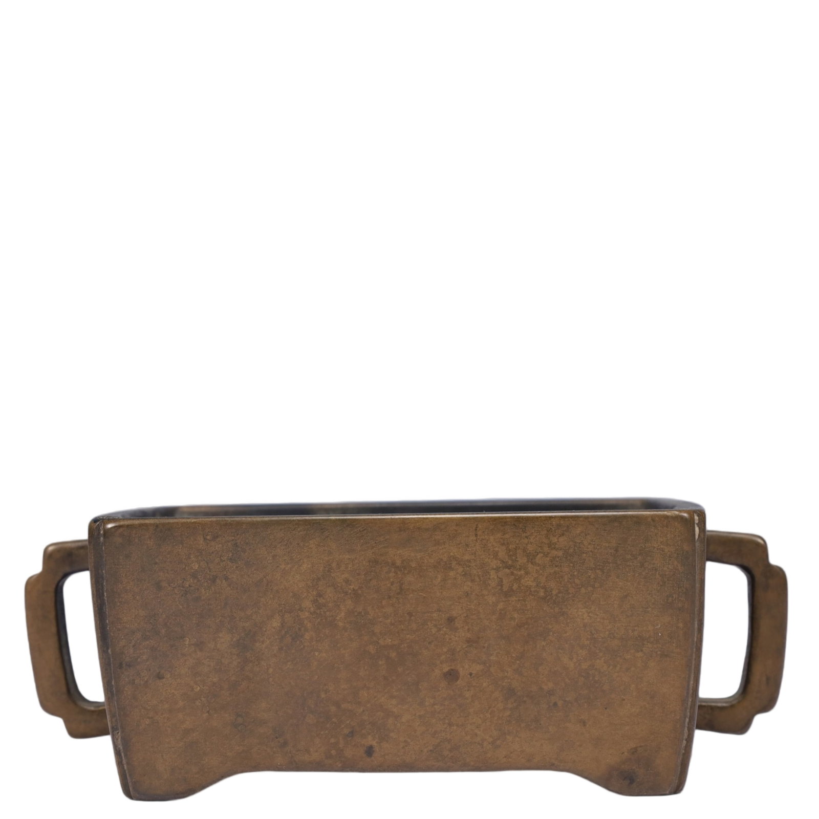 An Exquisite Bronze Double-Ears Censer,Qing Dynasty, China,With Mark,Size:18cmx11cmx6cm,Weight:1800g