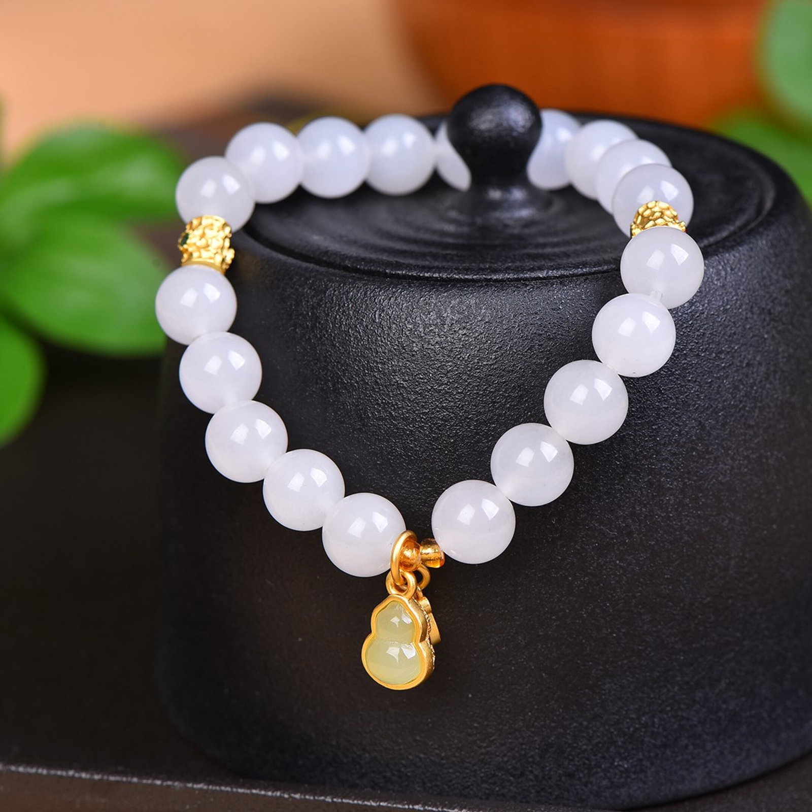 An Exquisite White Jade Gourd Pattern Bracelets - 6
