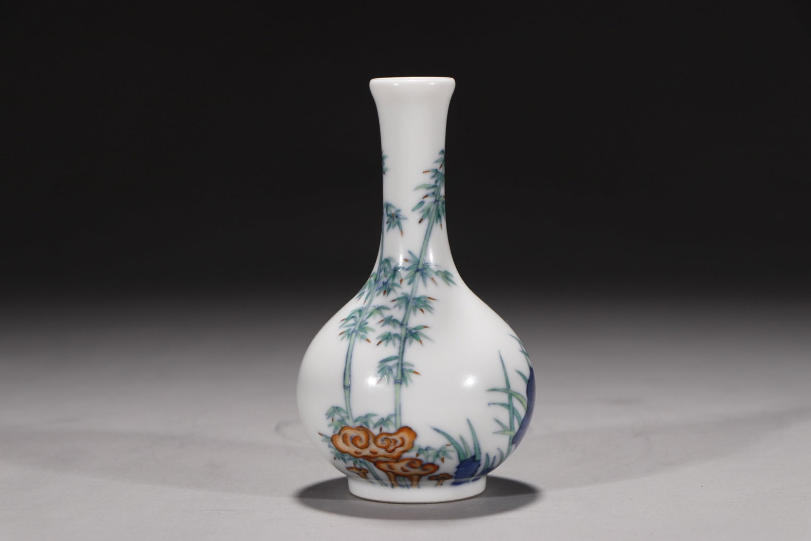 An Exquisite Doucai Bamboo Pattern Vase: An Exquisite Doucai Bamboo Pattern Vase,Qing Dynasty,China,Yongzheng Six-character Mark,Size:4.7in