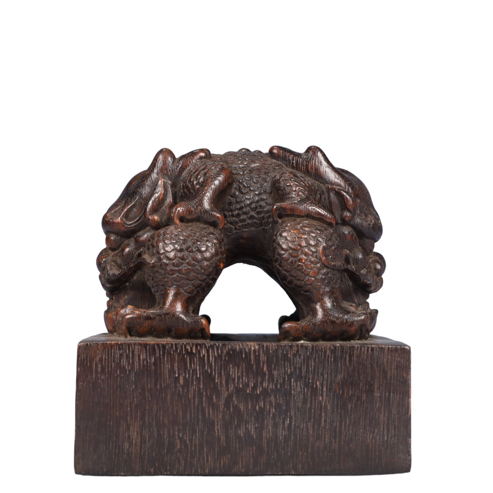 An Exquisite Redwood Auspicious Beast Pattern Seal
