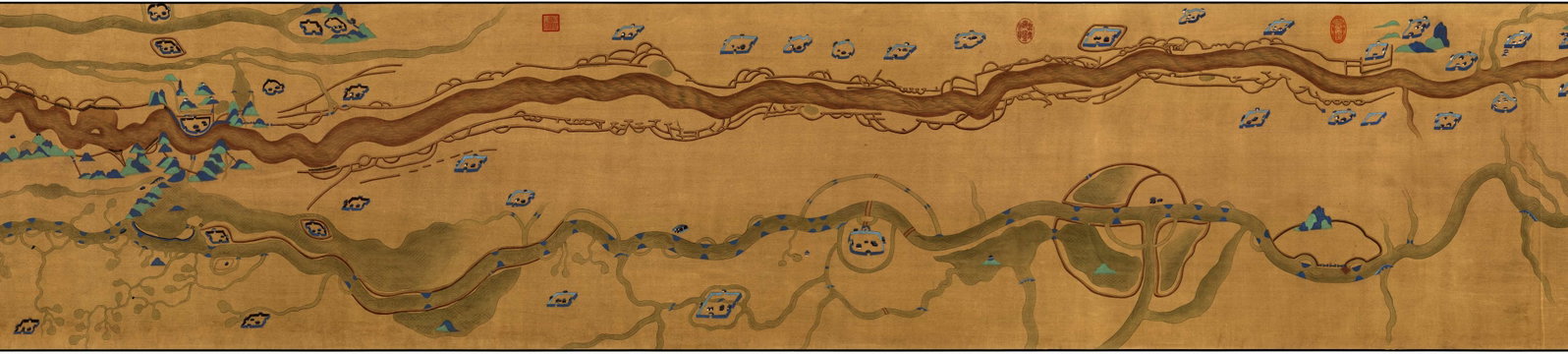 A Chinese Hand Scroll Ink Painting of Character and Story on Silk