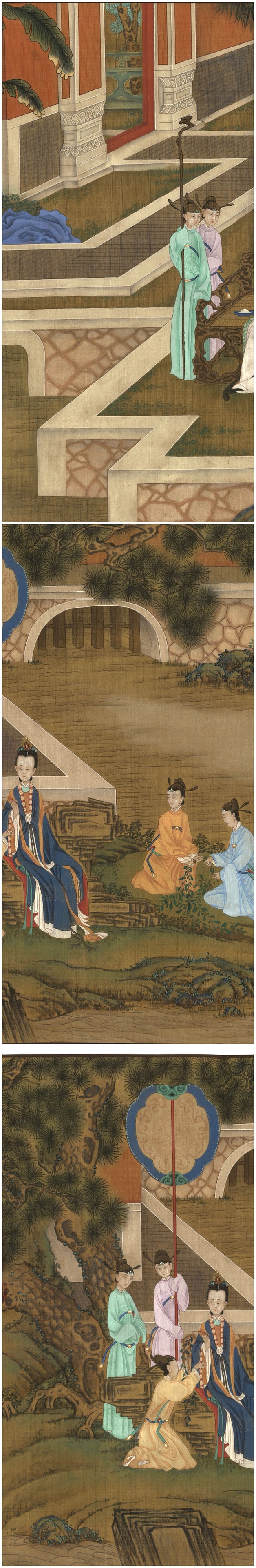 A Chinese Hand Scroll Ink Painting of Landscape and Figure on Paper