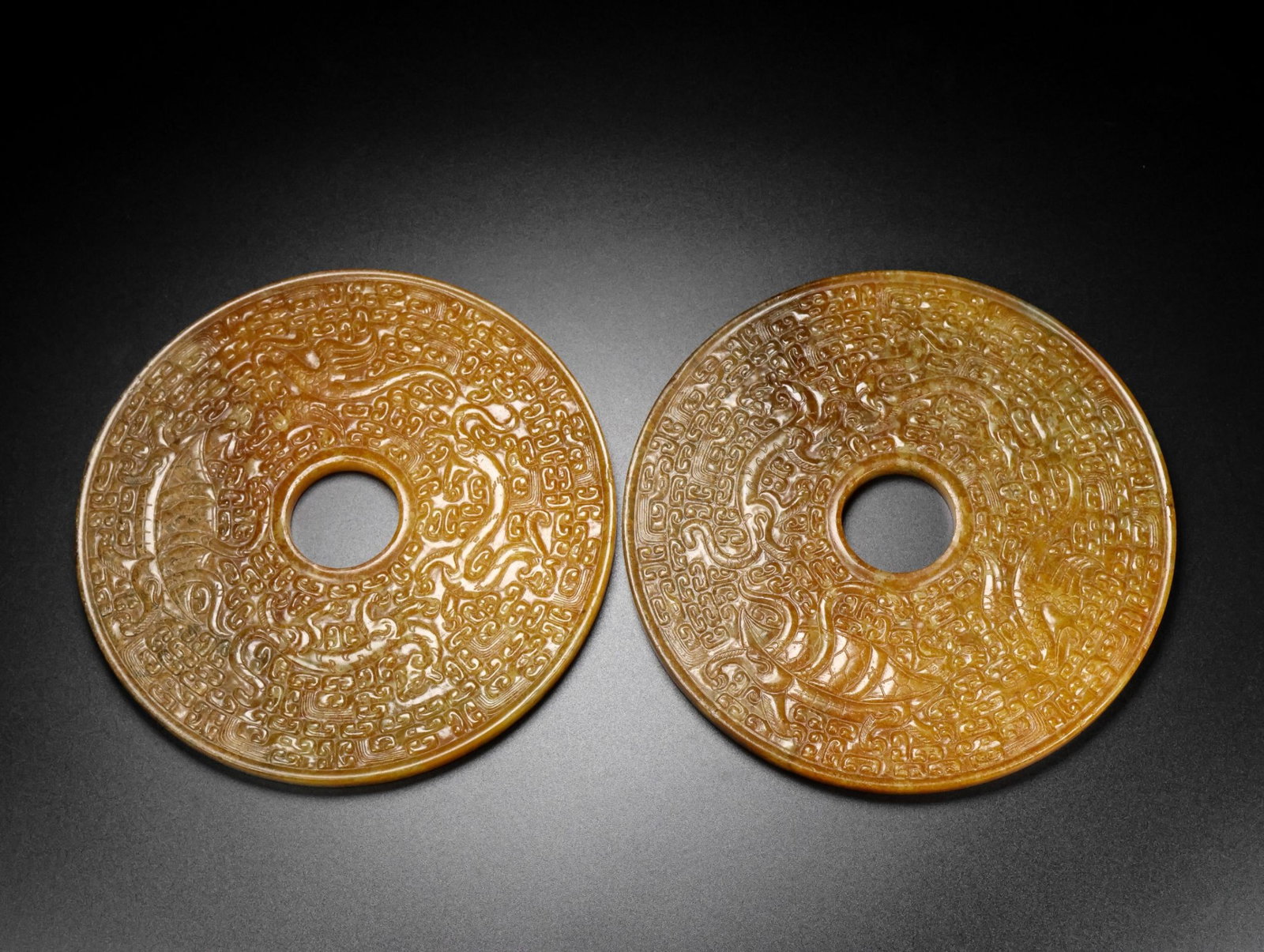A Pair of Exquisite White Jade Auspicious Beast Pattern Ornaments