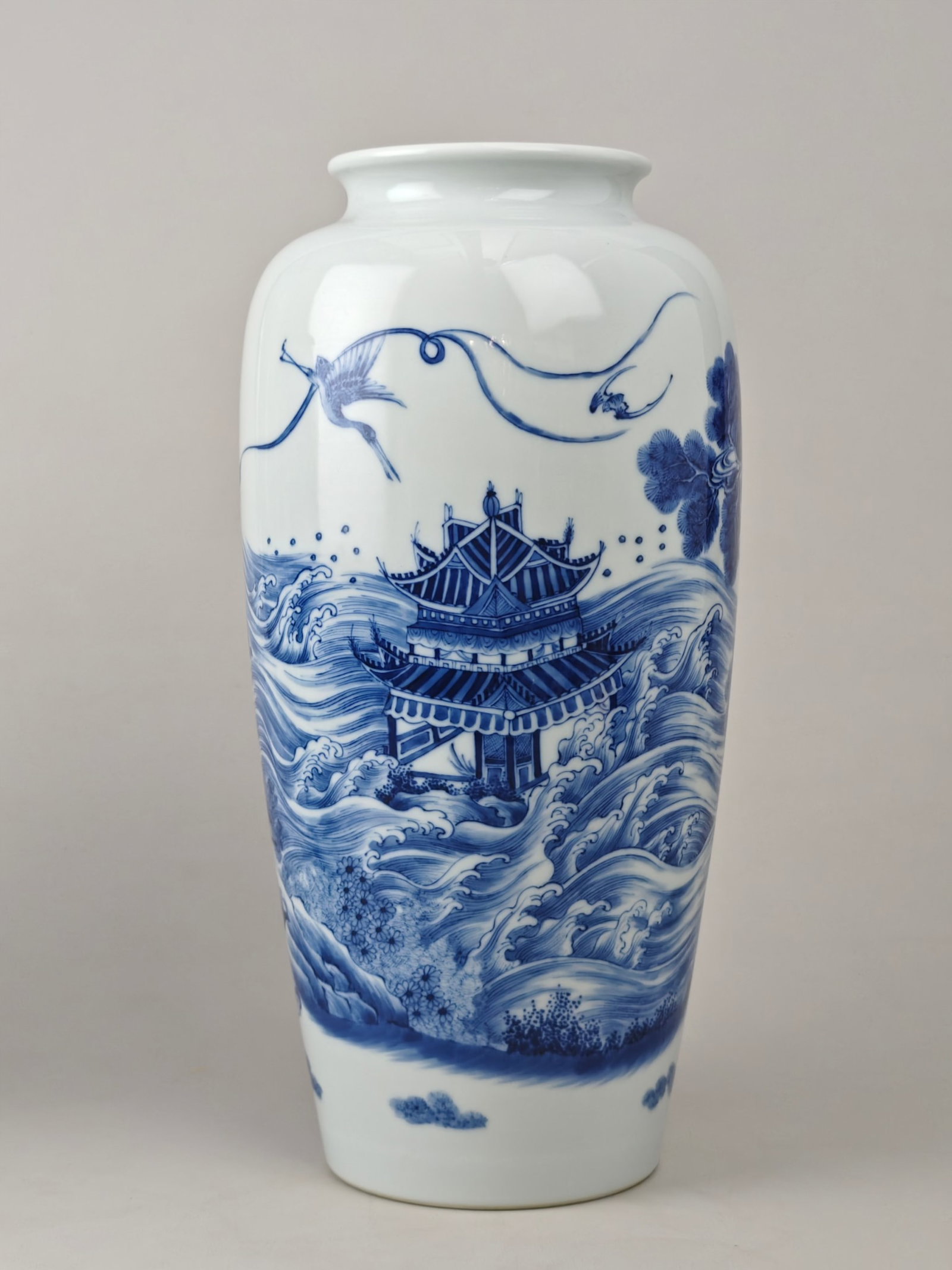 A Rare Blue and White Character and Story Pattern Vase