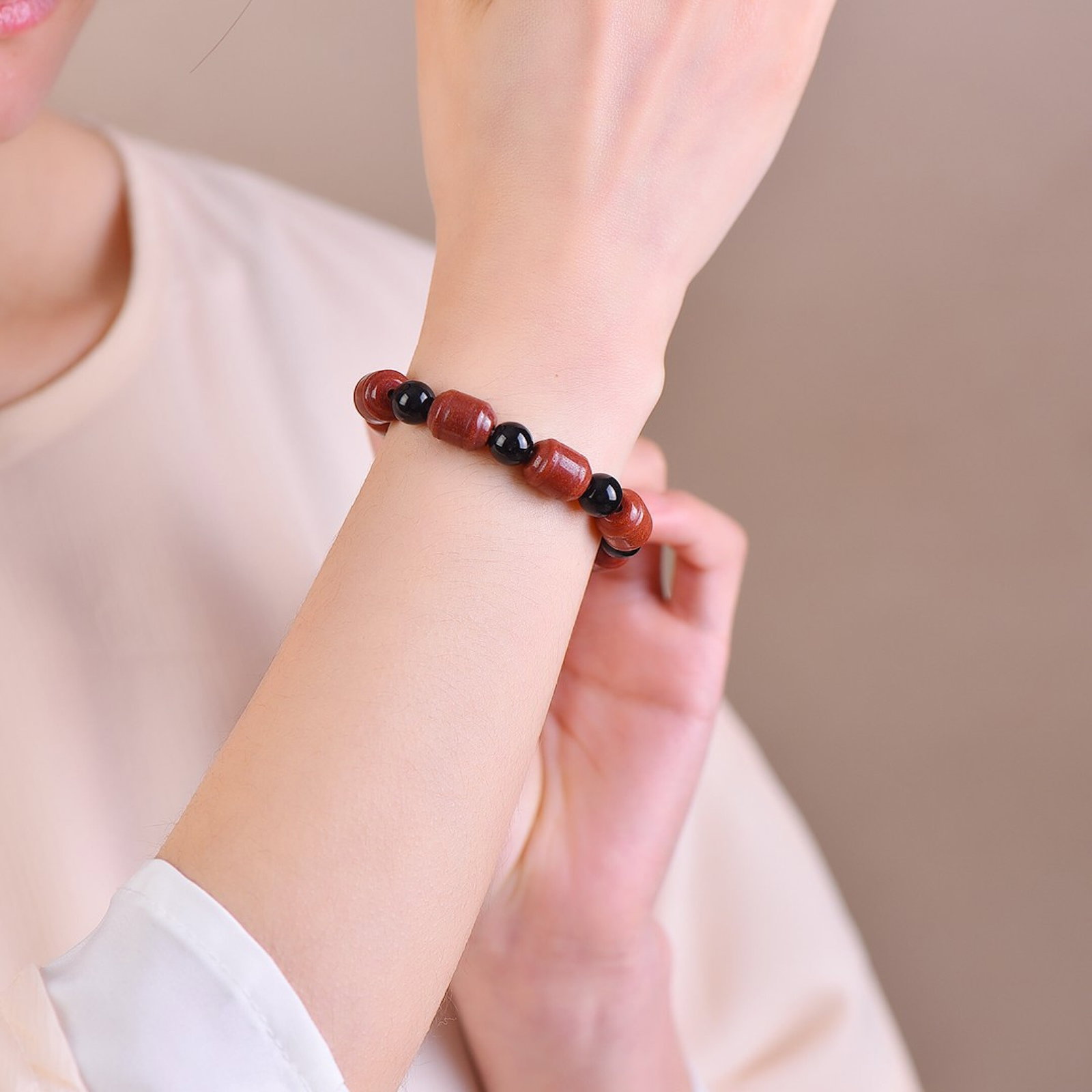 An Exquisite Red Jade Bracelets