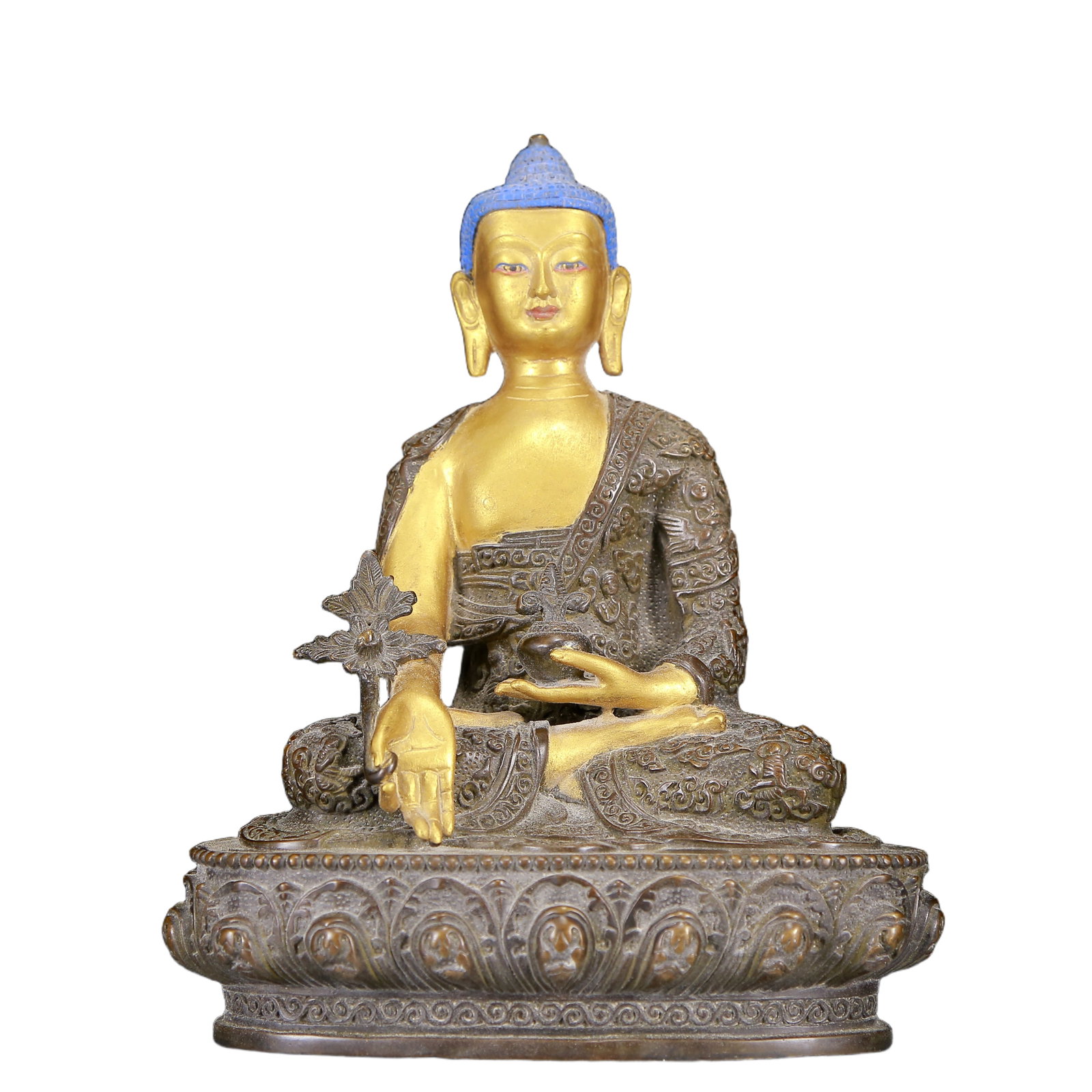 A Solemn Gilt Bronze Statue of Sakyamuni