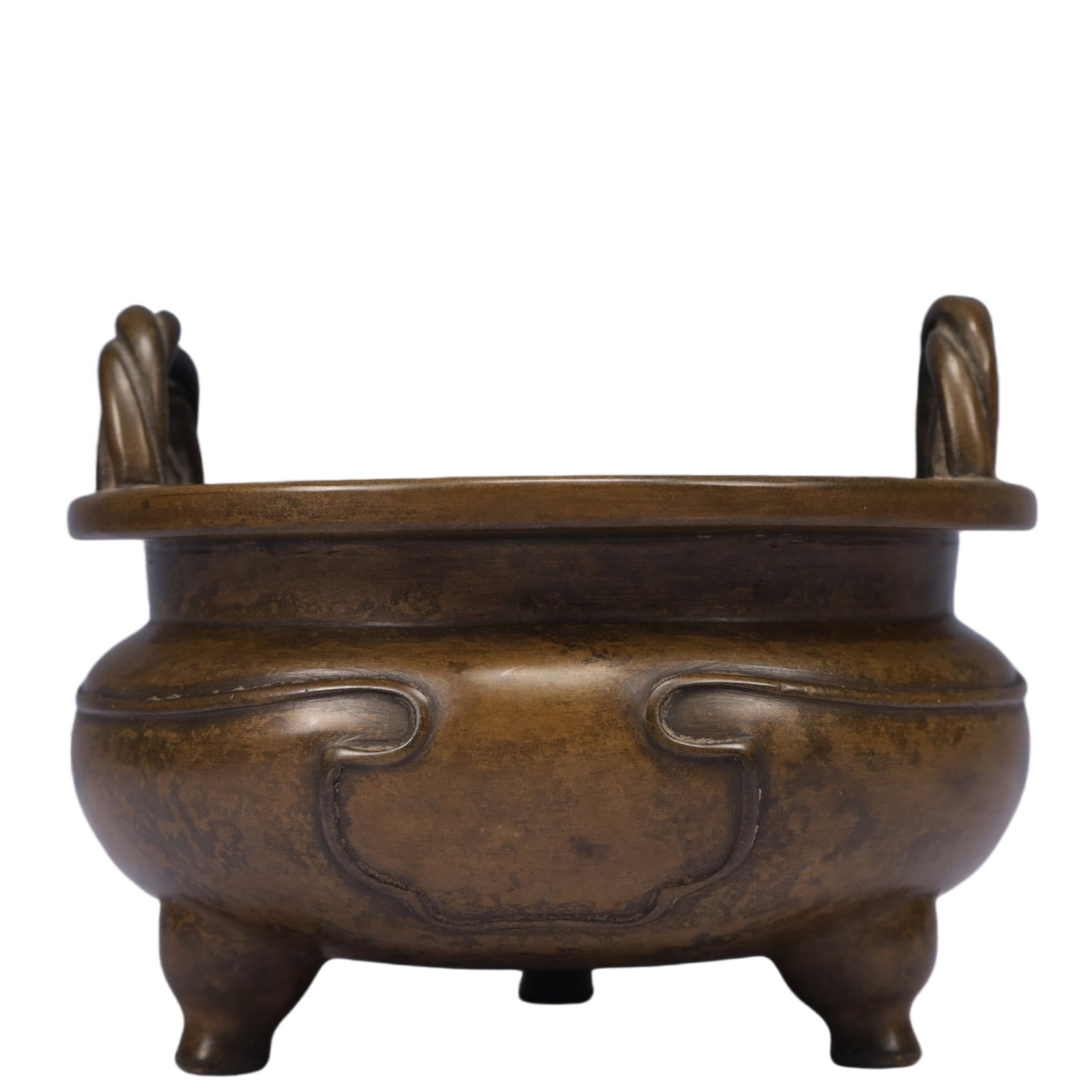 An Exquisite Bronze Double-Ears and Tripod Censer,Qing Dynasty, China,With