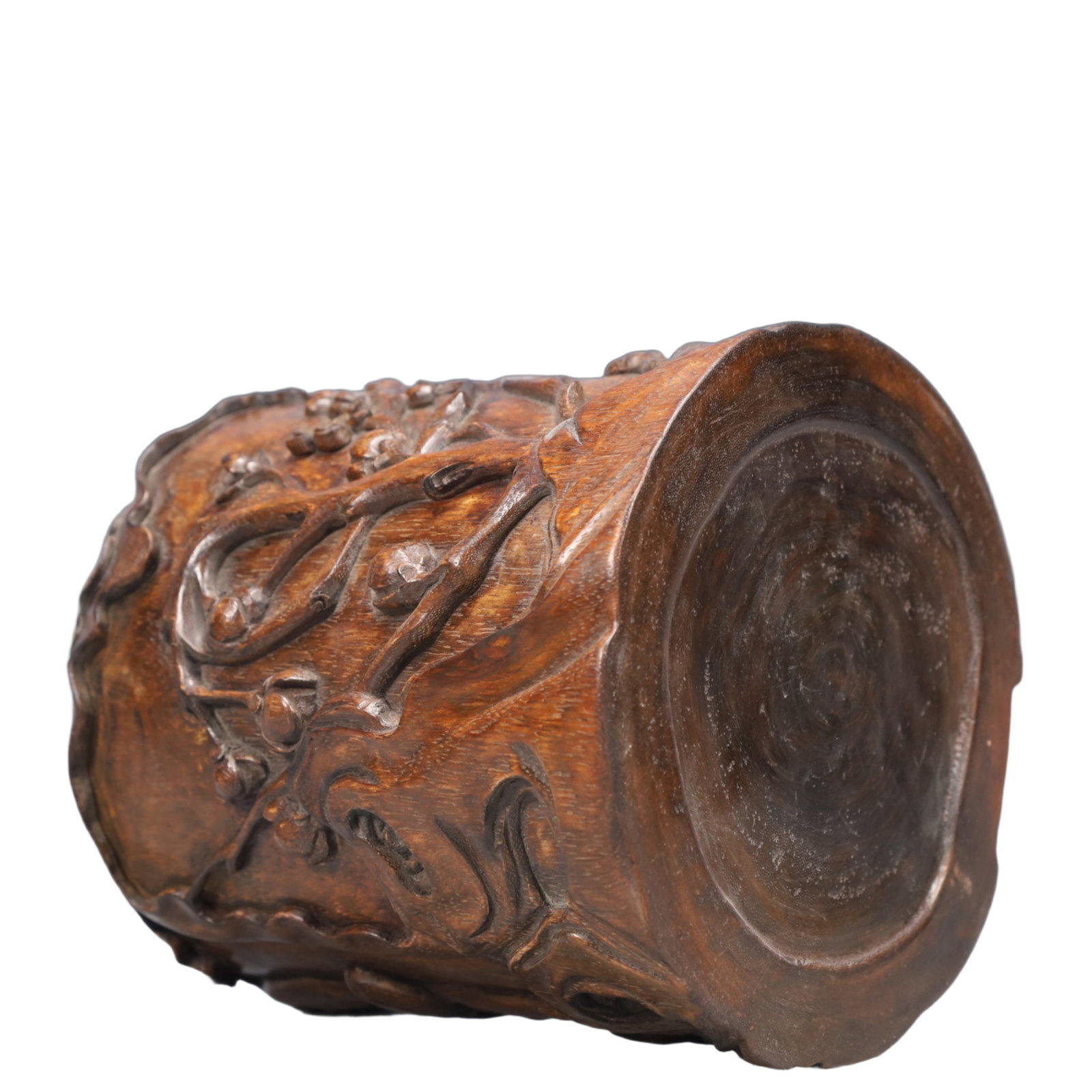 An Exquisite Eaglewood Flower Pattern Brush Pot - 6