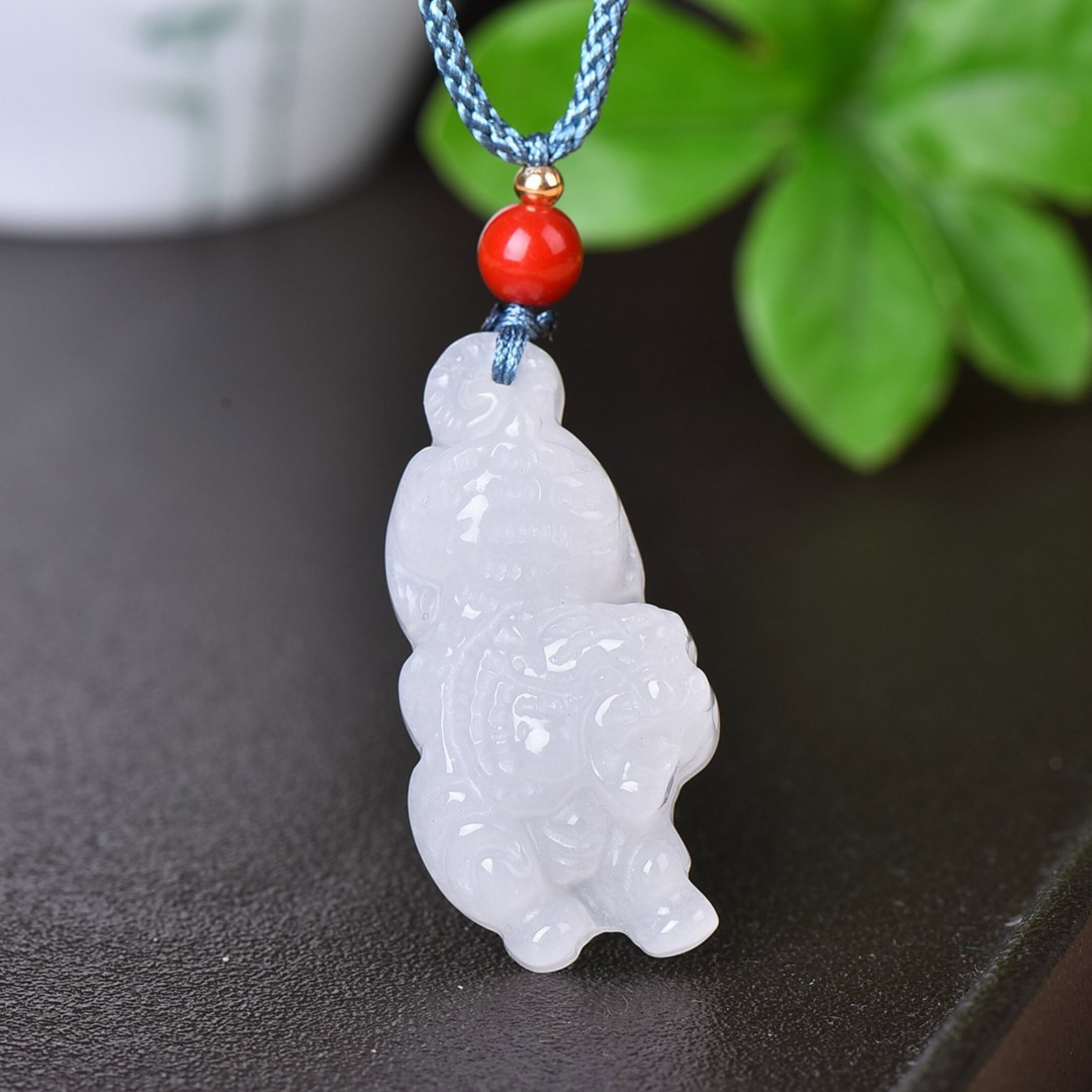 An Exquisite White Jade Tiger Pattern Pendant