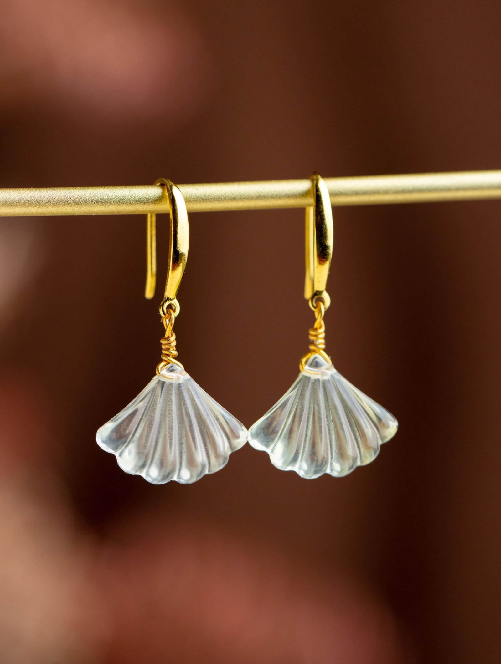 A Pair of Exquisite Sterling Silver-Gold Plated Inlaid Crystal Earrings