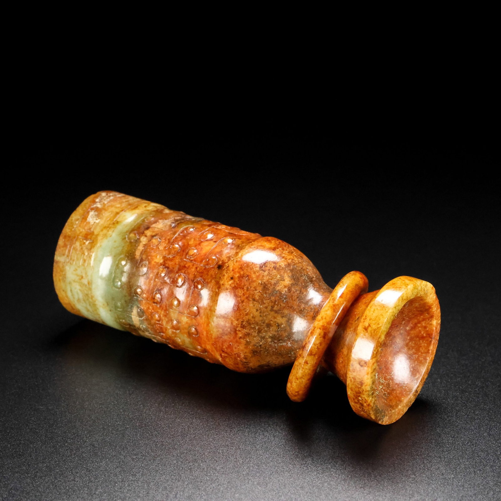 An Exquisite White Jade Auspicious Cloud Pattern Goblet - 3