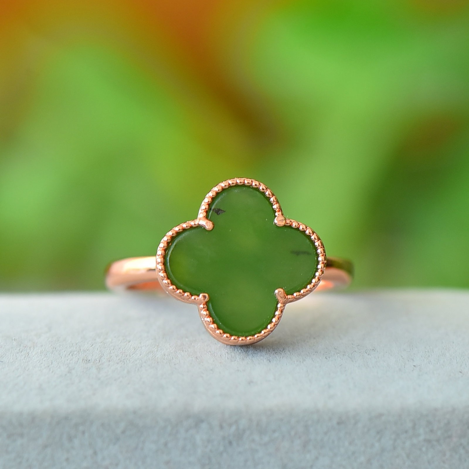 An Exquisite Bronze Inlaid Jasper Ring (1 of 5)