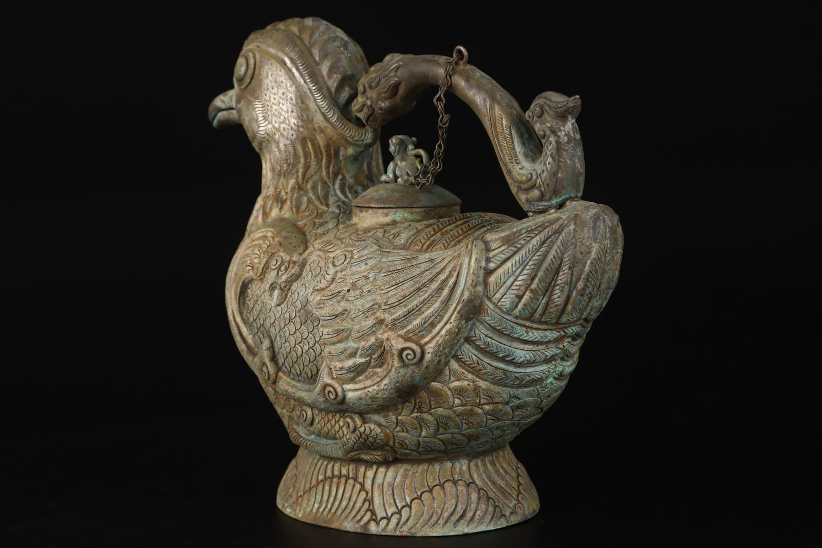 An Exquisite Silver Bird Loop-Handled Pot - 4