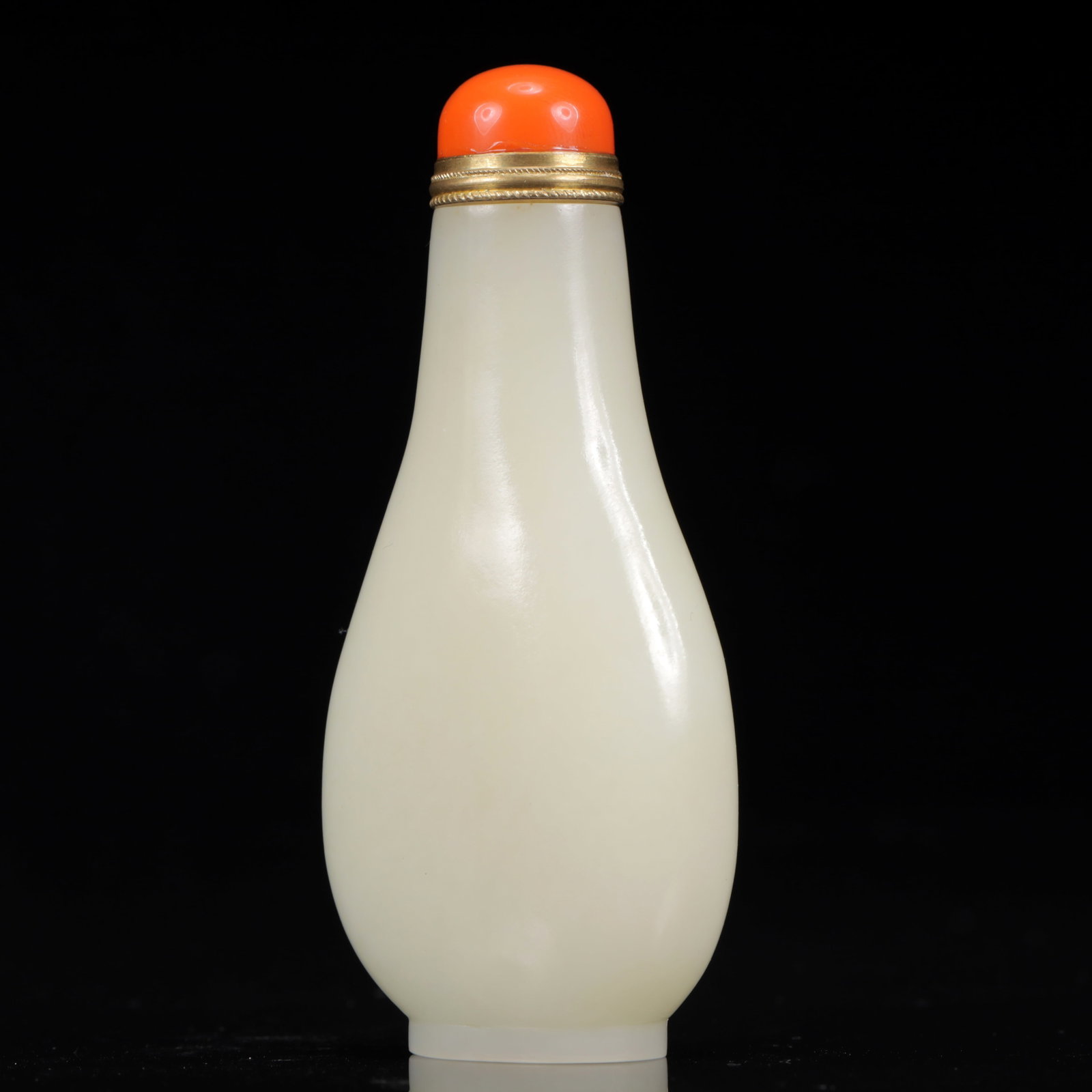 An Exquisite White Jade Crane Pattern Snuff Bottle - 7