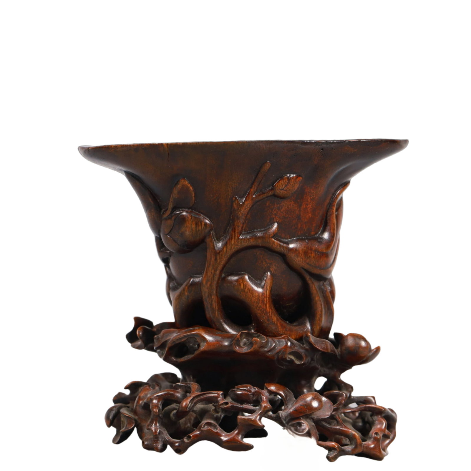 A Rare Eaglewood Flower Pattern Libation Cup - 5