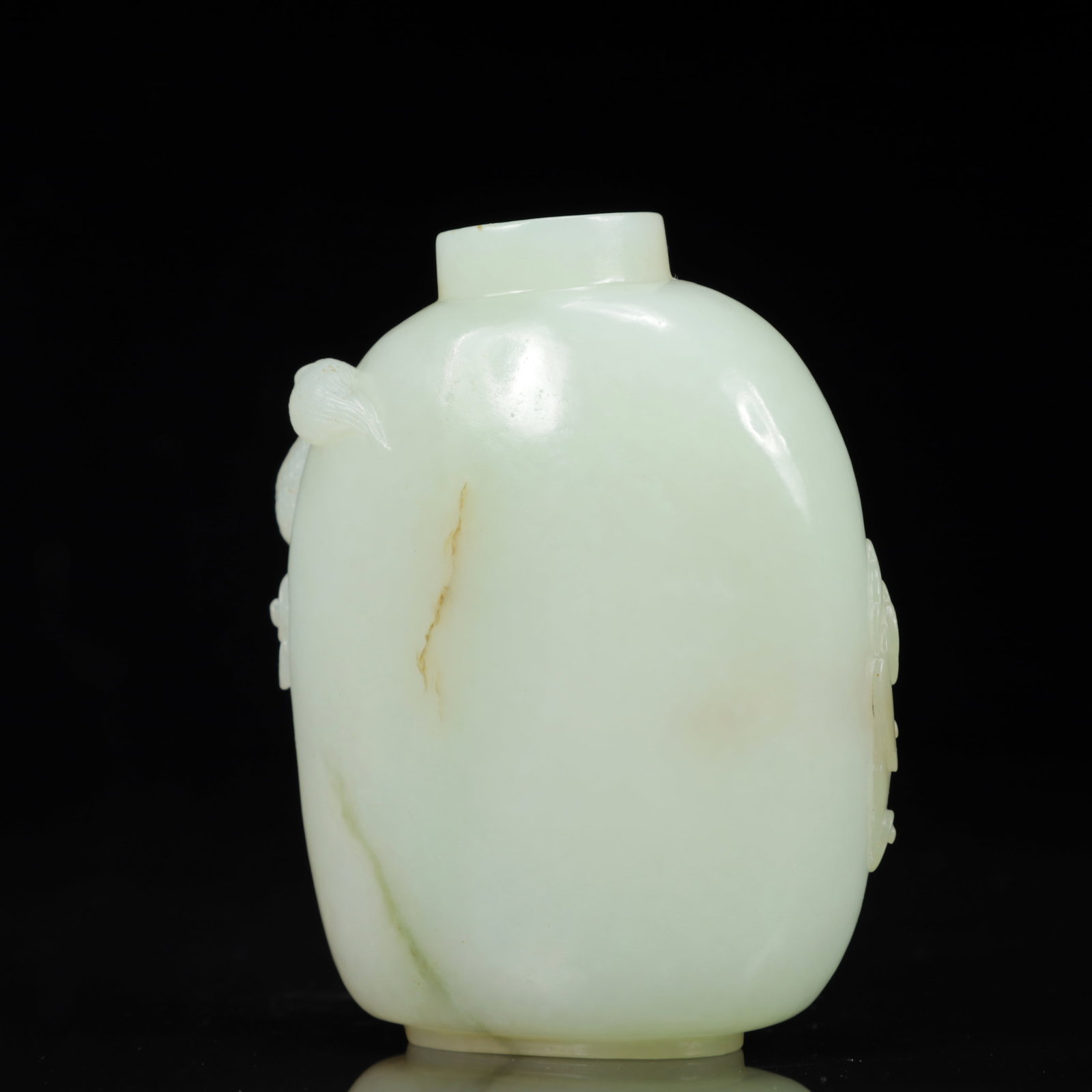 An Exquisite White Jade Dragon Pattern Snuff Bottle - 5