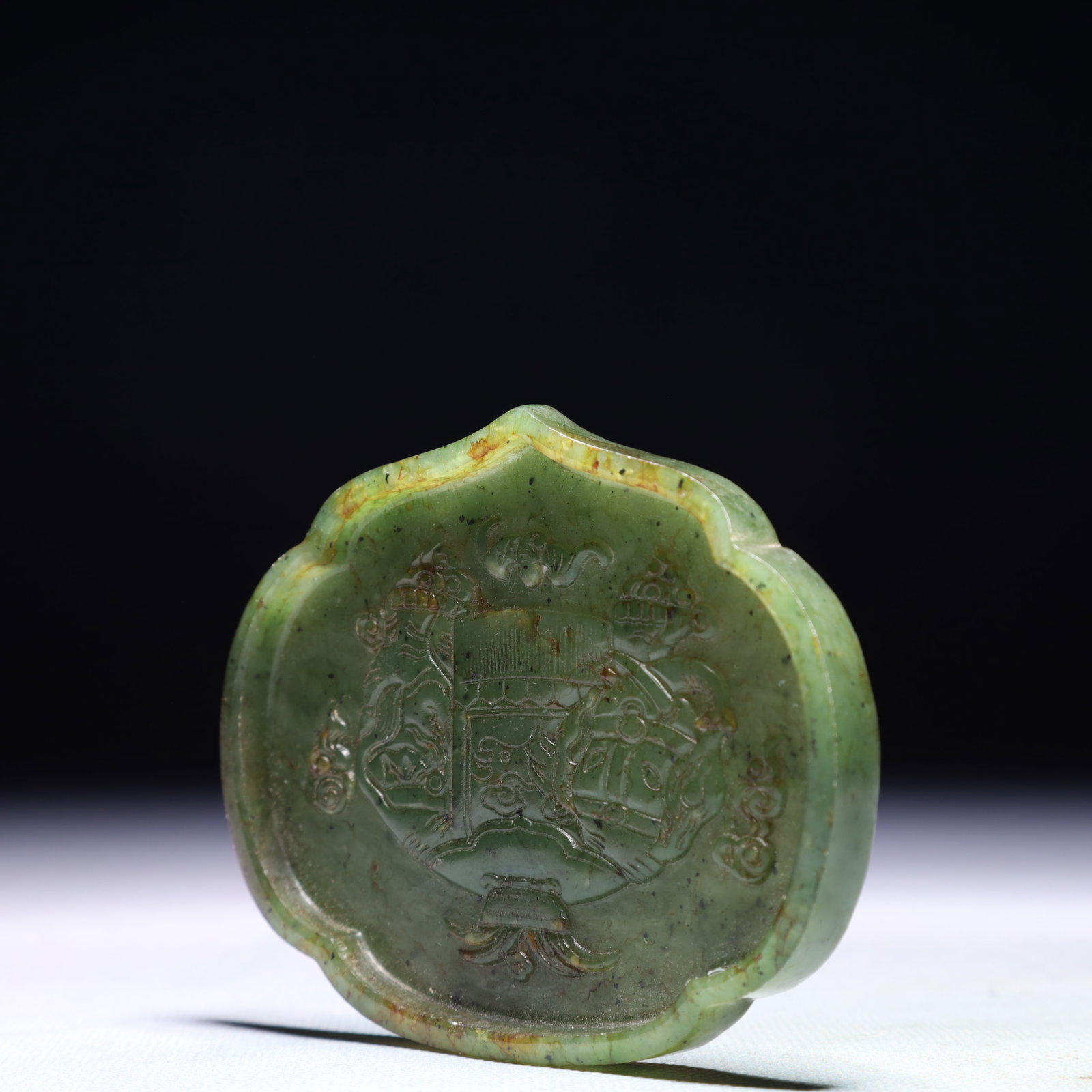 An Exquisite Jasper Elephant Pattern Brush Washer - 2