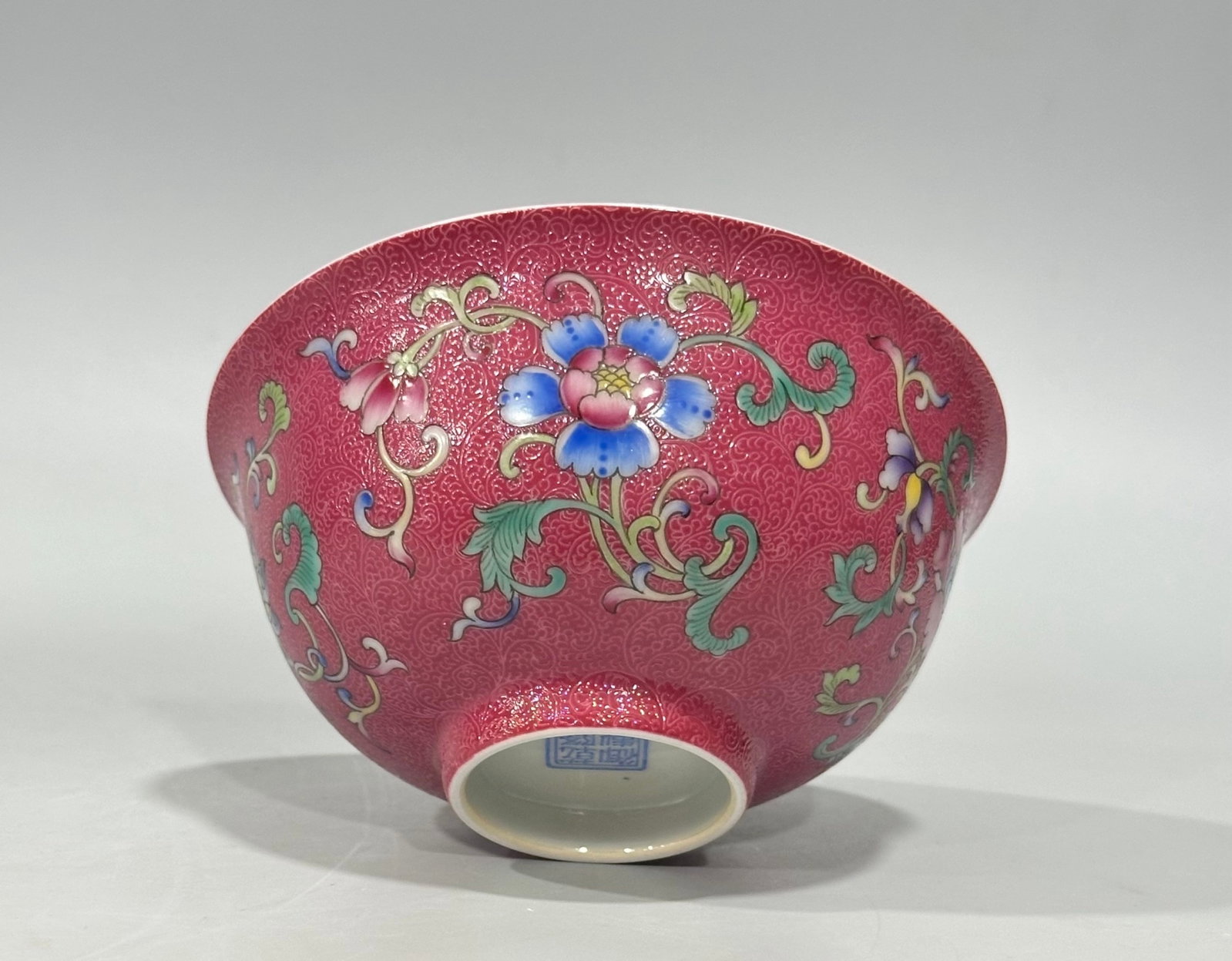 An Exquisite Ruby Red-Glazed Enamel Flower Pattern Bowl - 3
