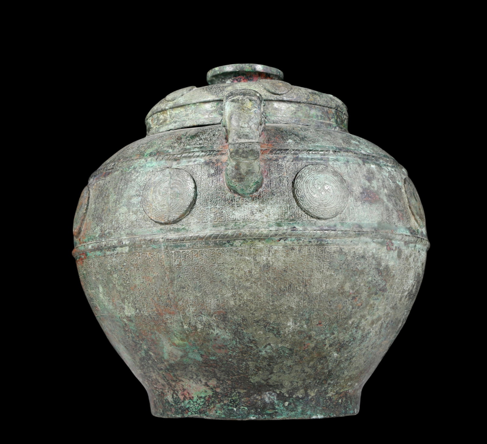 A precious bronze dragon pattern amphora with lid - 5