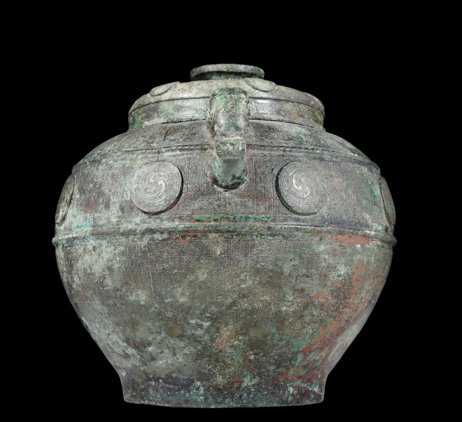 A precious bronze dragon pattern amphora with lid - 8