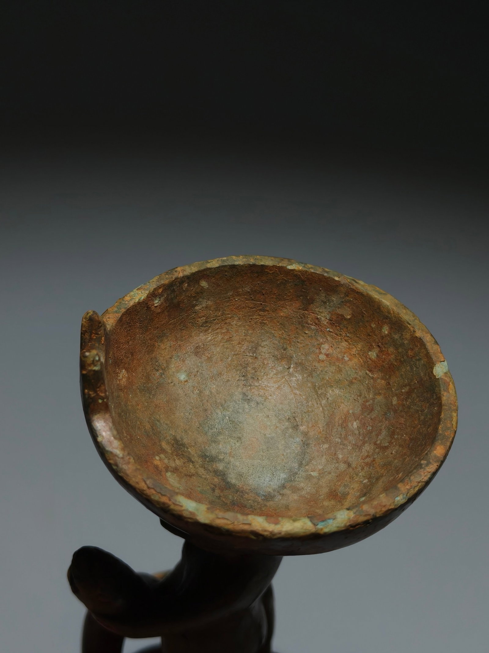 An Archaic Bronze Bear Candlestick - 8