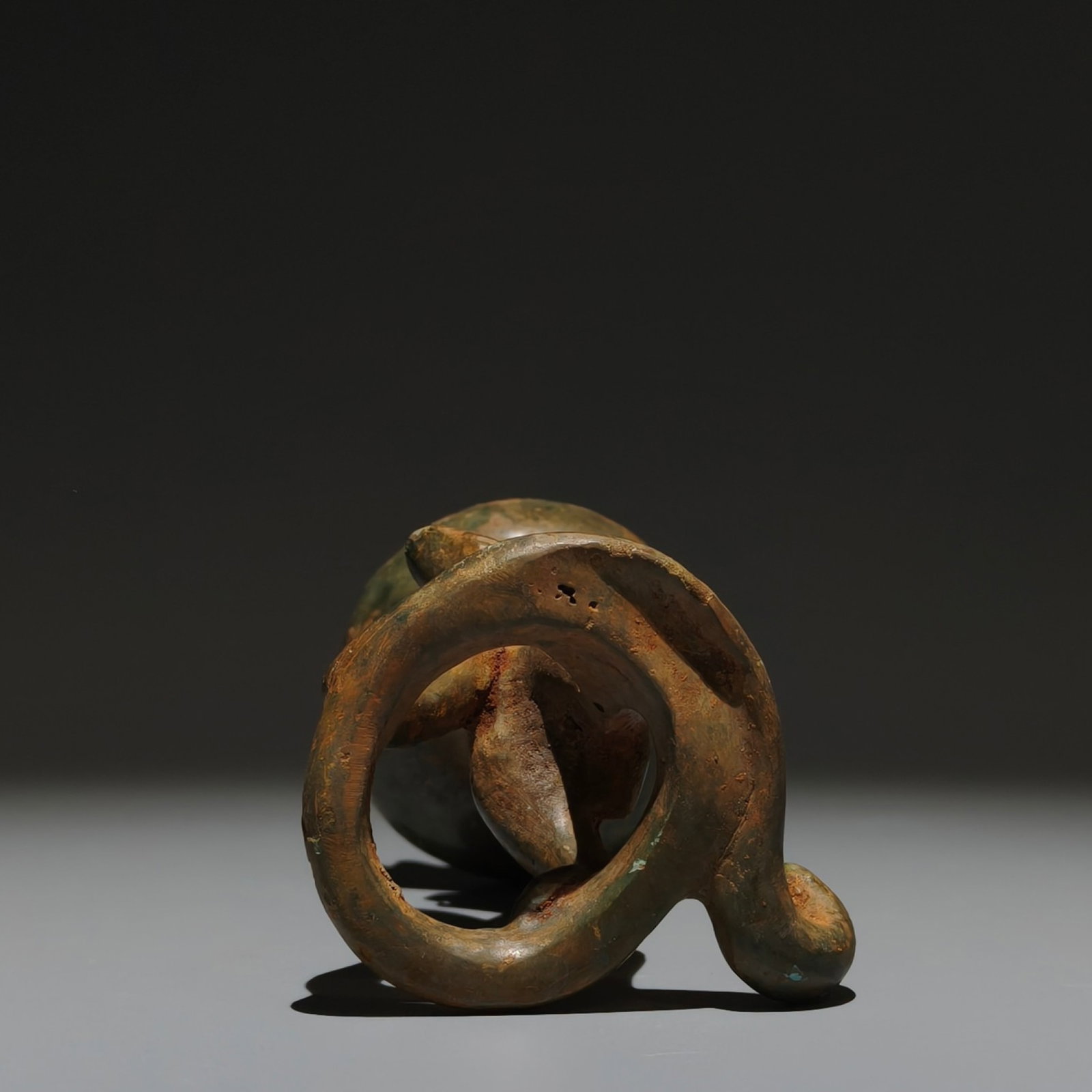 An Archaic Bronze Bear Candlestick - 9