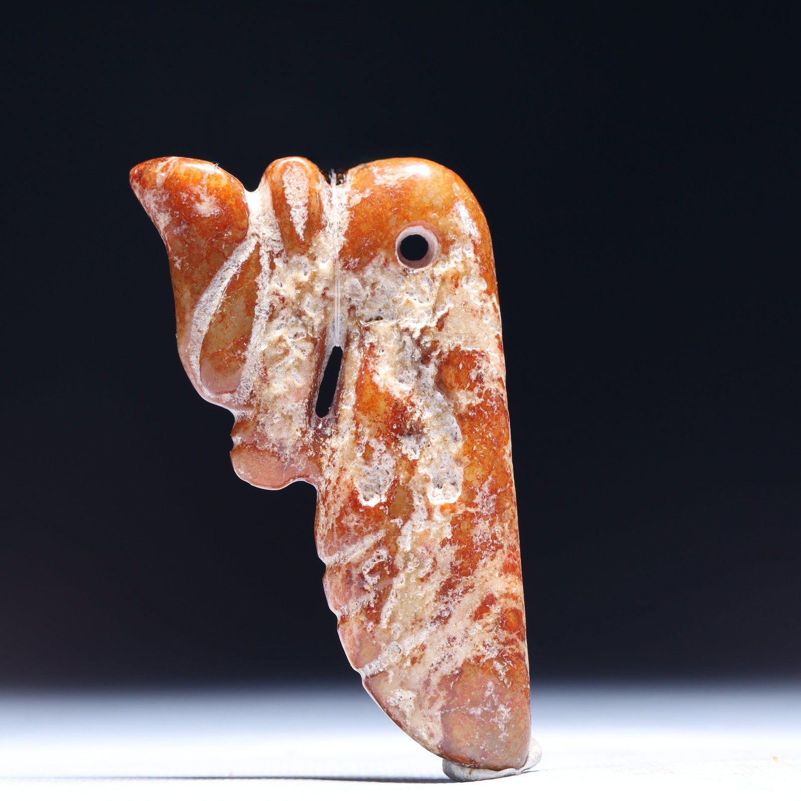 An Archaic Hongshan Culture Yellow Jade Pendant: An Archaic Hongshan Culture Yellow Jade Pendant,Ancient Time,China,Size:3inx0.3inx1.6in,Weight:55g 红山文化黄玉挂件,中国新石