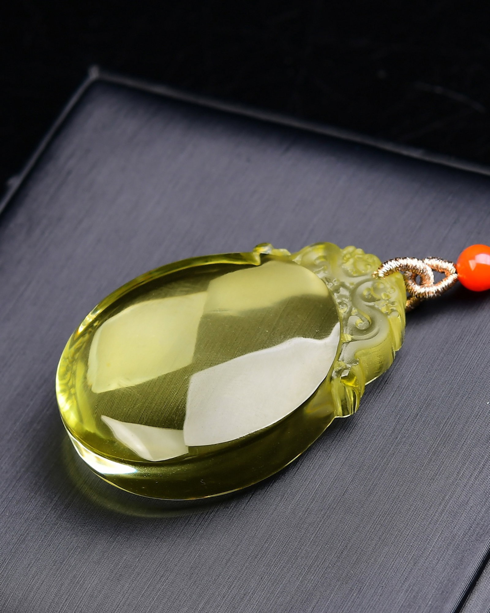 An Exquisite Crystal Auspicious Beast Pattern Pendant - 4