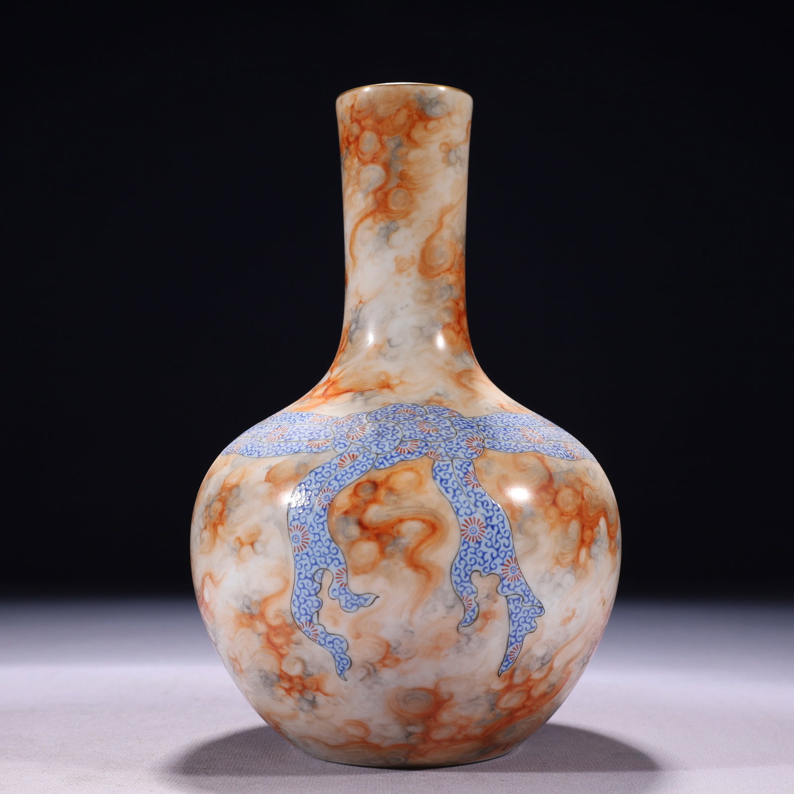 An Exquisite Marble Glazed Painted Gold Vase (1 of 9)