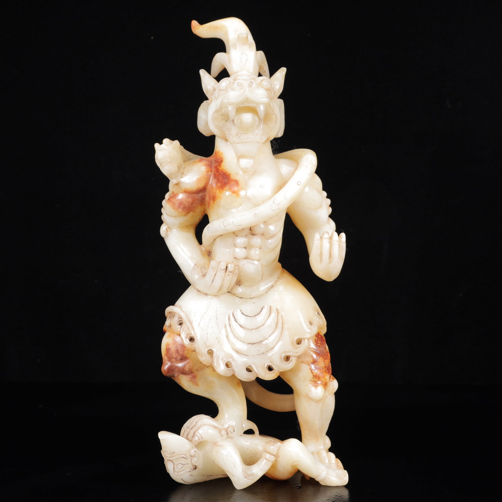 An Exquisite White Jade Figure Ornament: An Exquisite White Jade Figure Ornament,Qing Dynasty,China,Size:4.7inx2.8inx11.8in,Weight:2300g 白玉人物摆件,中国清代