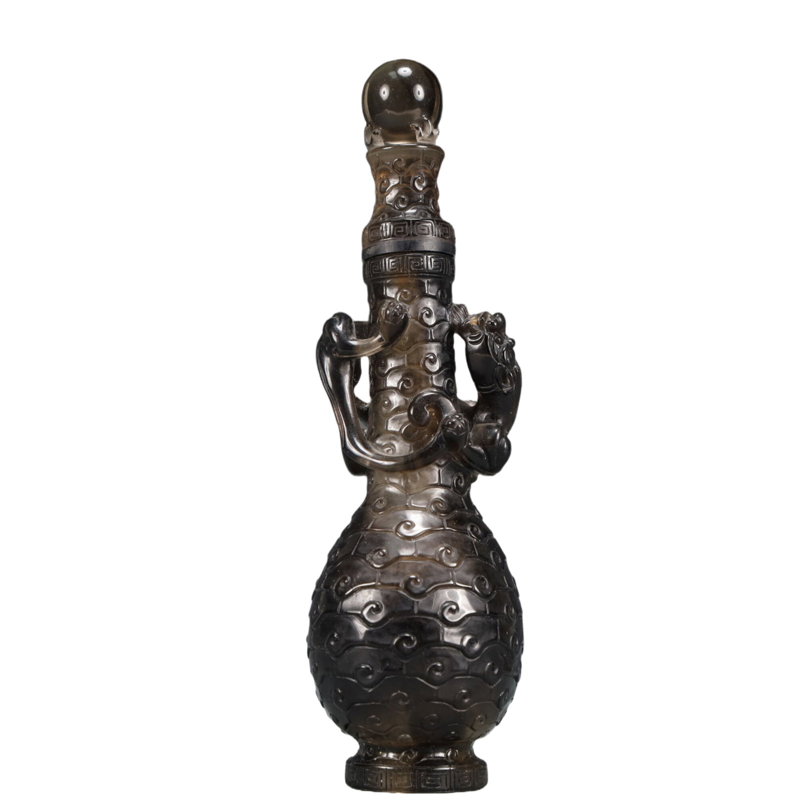 An Exquisite Crystal Auspicious Beast Pattern Vase - 3