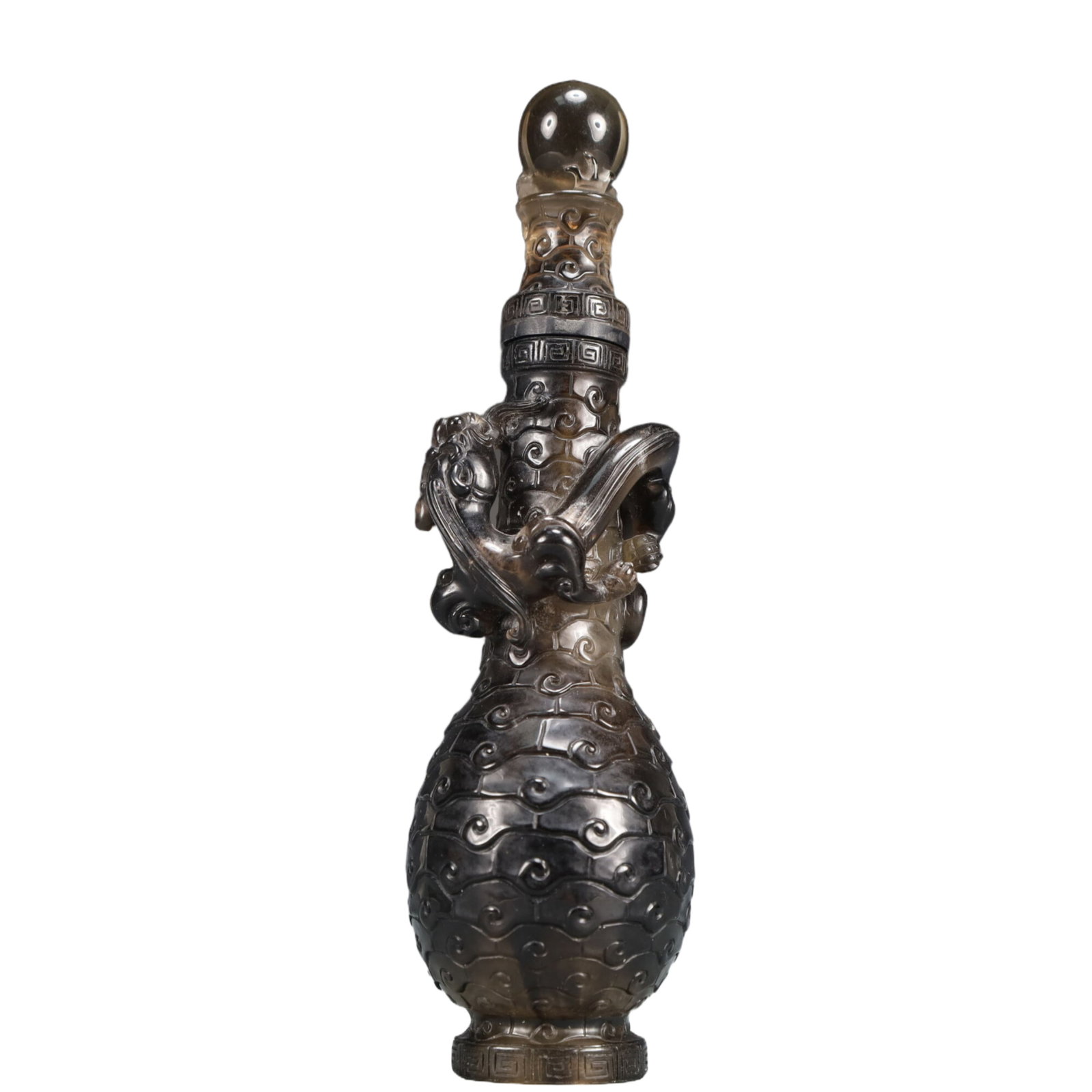 An Exquisite Crystal Auspicious Beast Pattern Vase - 6