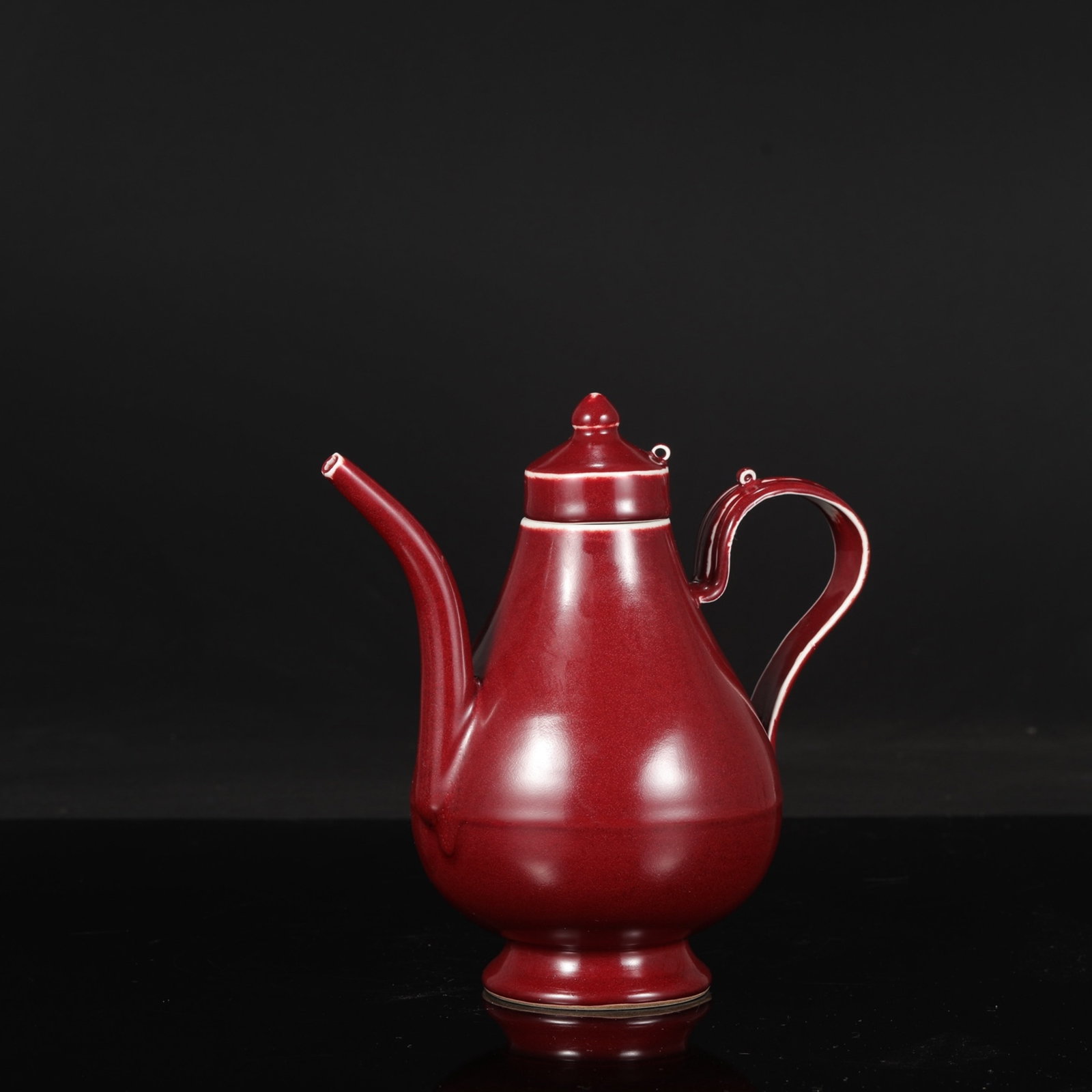 An Exquisite Ruby red-Glazed Ewer - 2