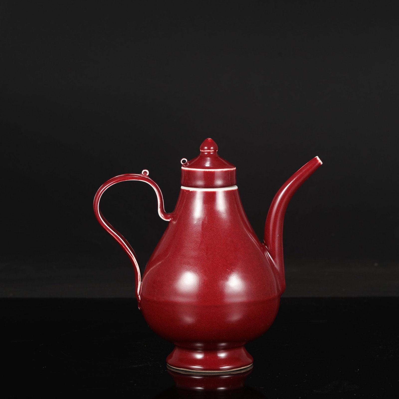 An Exquisite Ruby red-Glazed Ewer - 7
