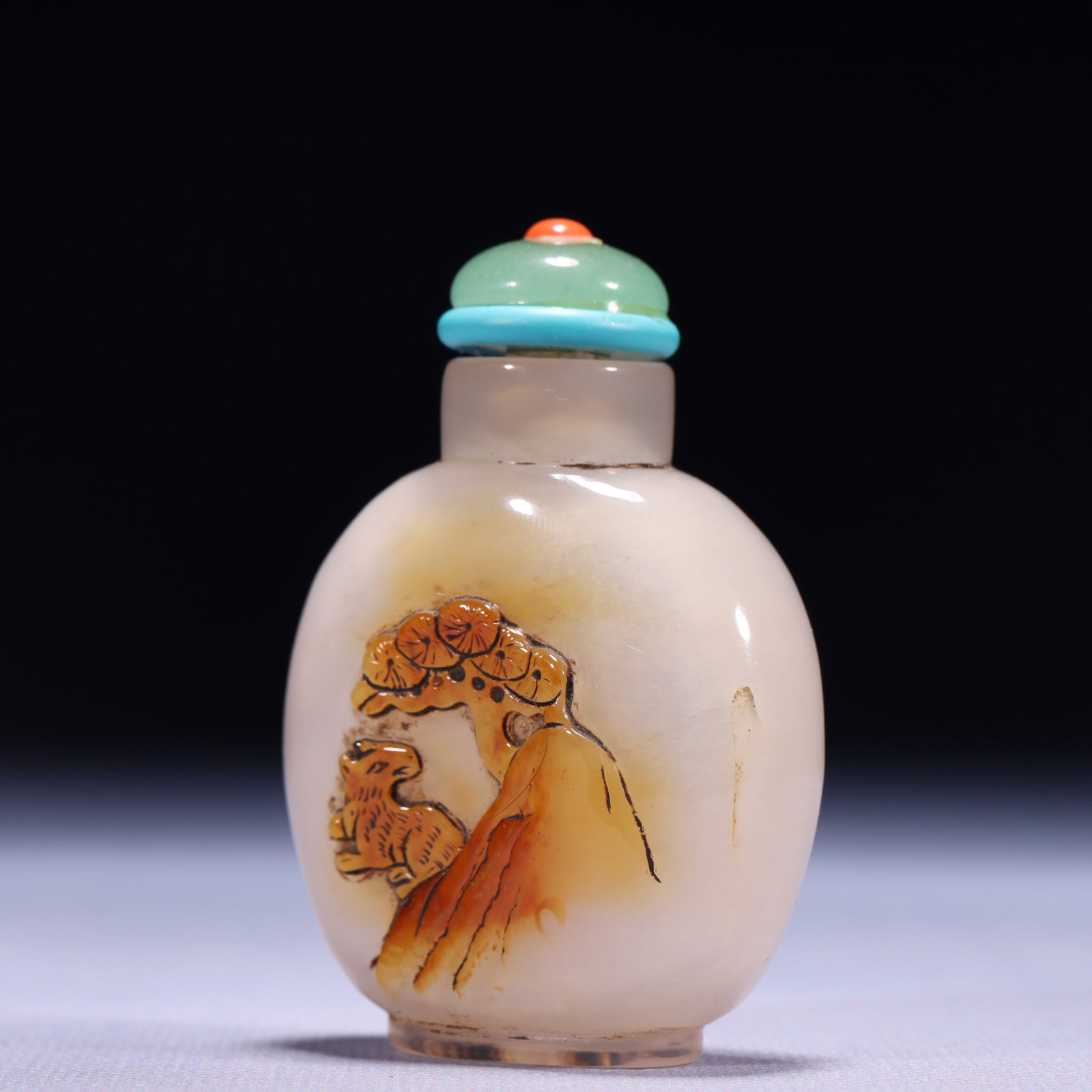 An Exquisite Agate Pine Pattern Snuff Bottle - 2
