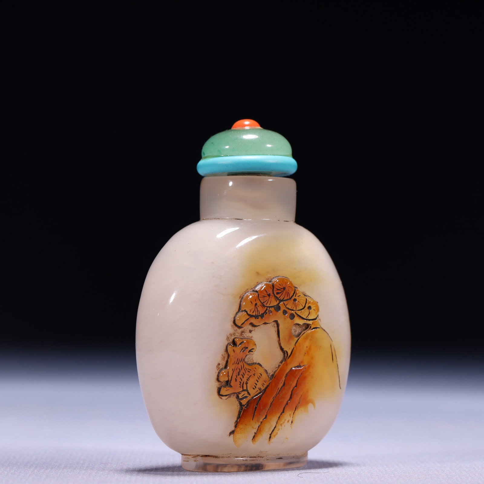 An Exquisite Agate Pine Pattern Snuff Bottle - 3