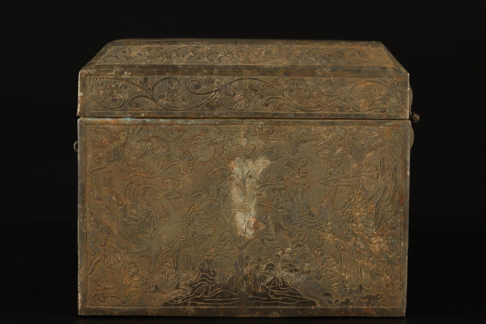 An Exquisite Bronze Lotus Pattern Box - 2