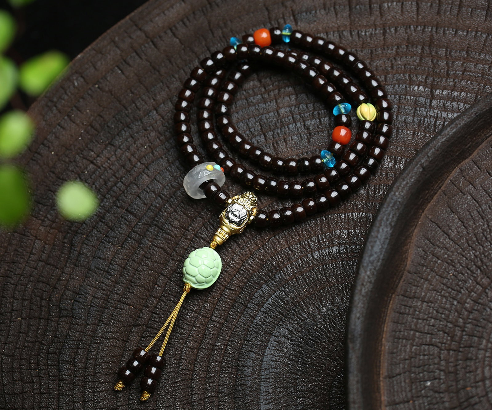 An Exquisite Coconut shell Bracelets,With Turquoise - 2