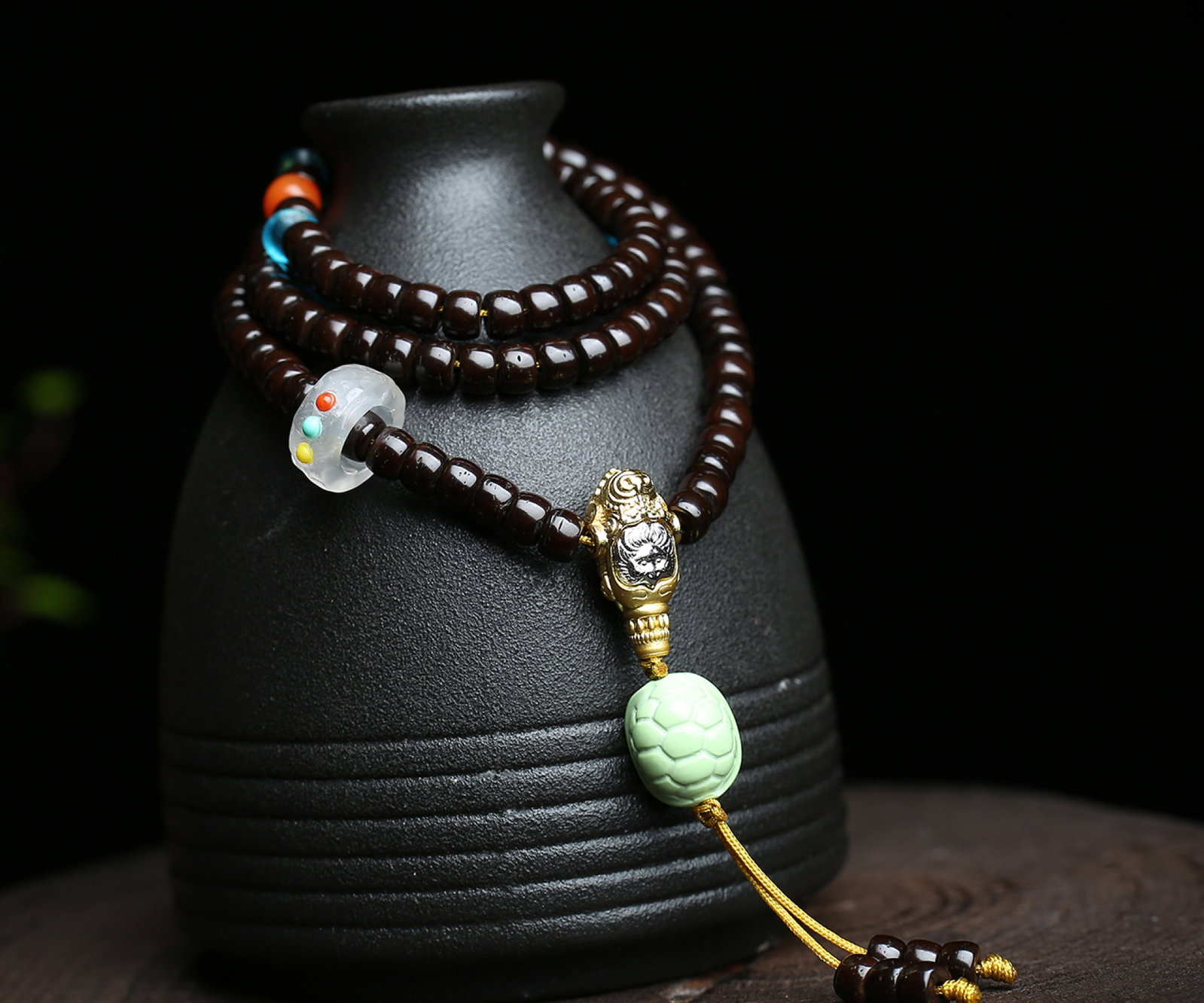 An Exquisite Coconut shell Bracelets,With Turquoise - 6