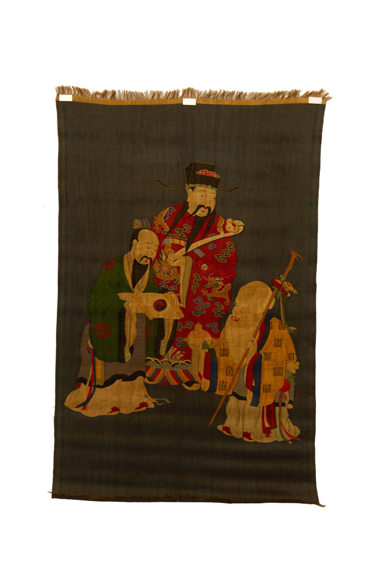 An Exquisite Kesi Embroidery Character and Story Pattern: An Exquisite Kesi Embroidery Character and Story Pattern,Qing Dynasty,China,Size:48inx29.9in 缂丝刺绣人物故事图,中国清代
