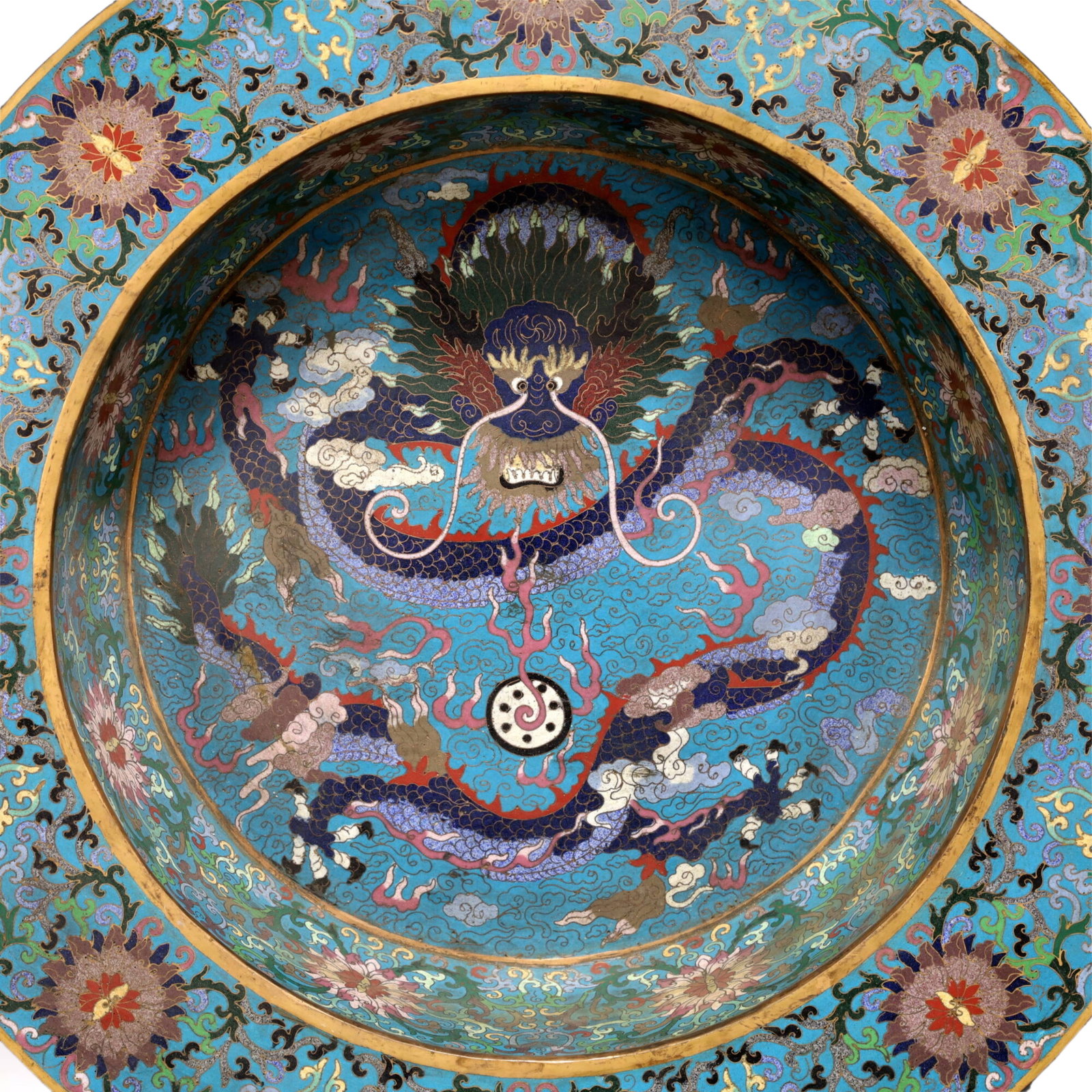 A Exquisite Cloisonne Lotus Pattern Dragon Pattern Box - 3