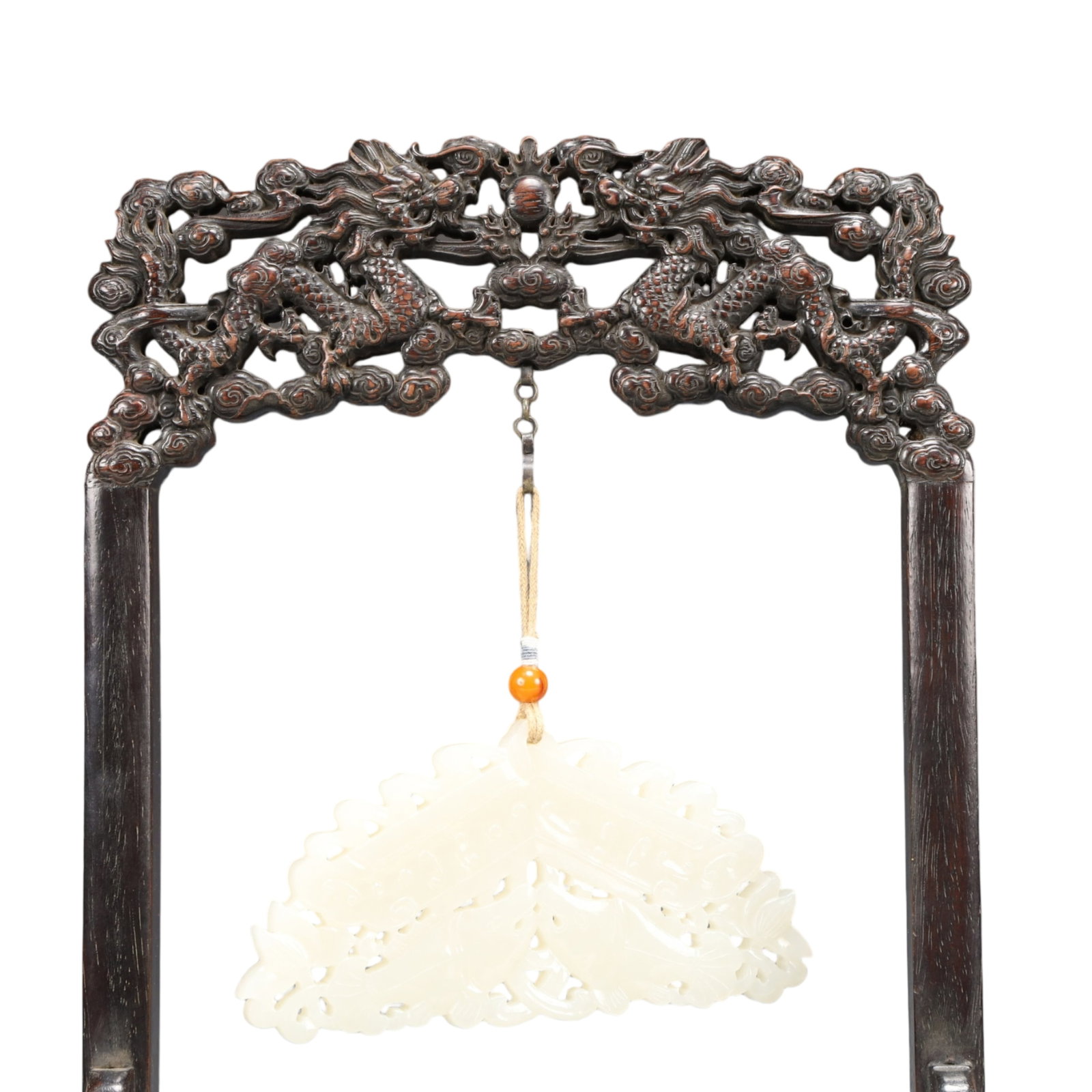 A Precious White Jade Dragon Pattern Ornament - 2