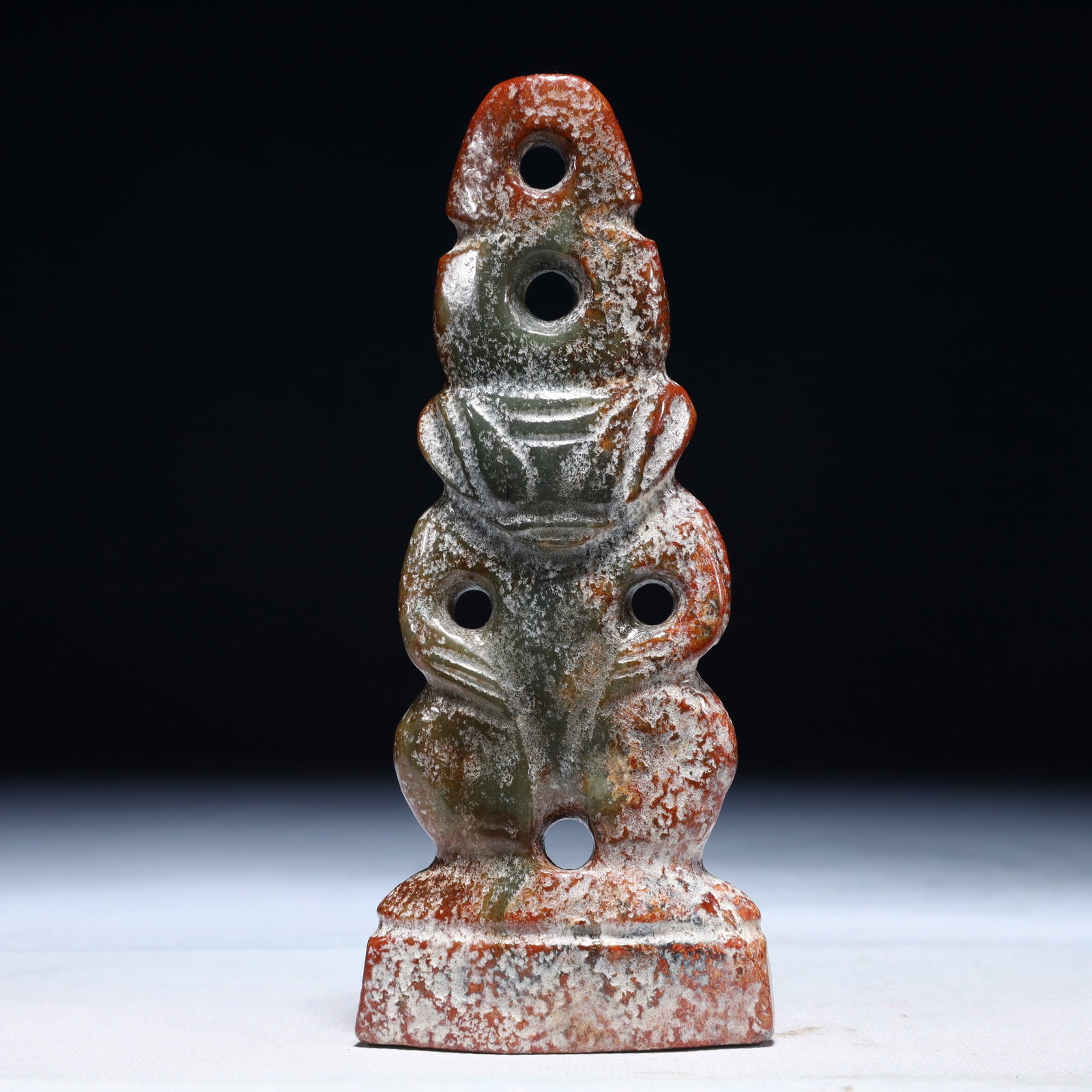 An Archaic Hongshan Culture Yellow Jade Figure Ornament: An Archaic Hongshan Culture Yellow Jade Figure Ornament,Ancient Time,China,Size:2.6inx0.6inx6.3in,Weight:200g