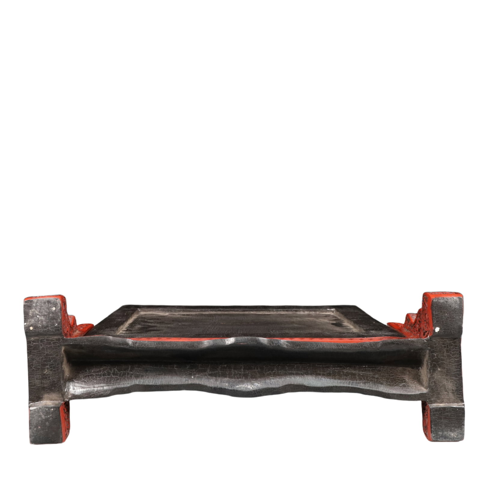 A Rare Carved Red Lacquer Arhat Pattern Table Screen - 10
