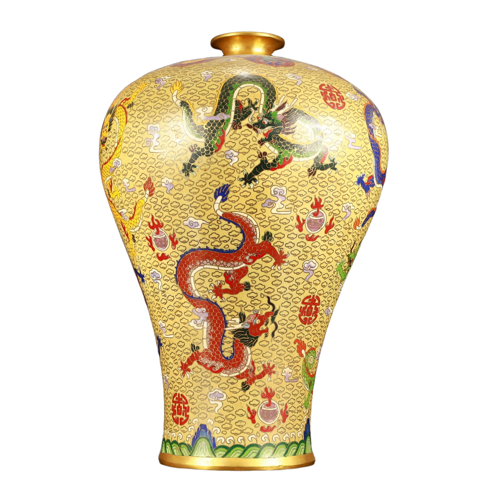 A Huge Cloisonne Dragon Pattern Vase - 4
